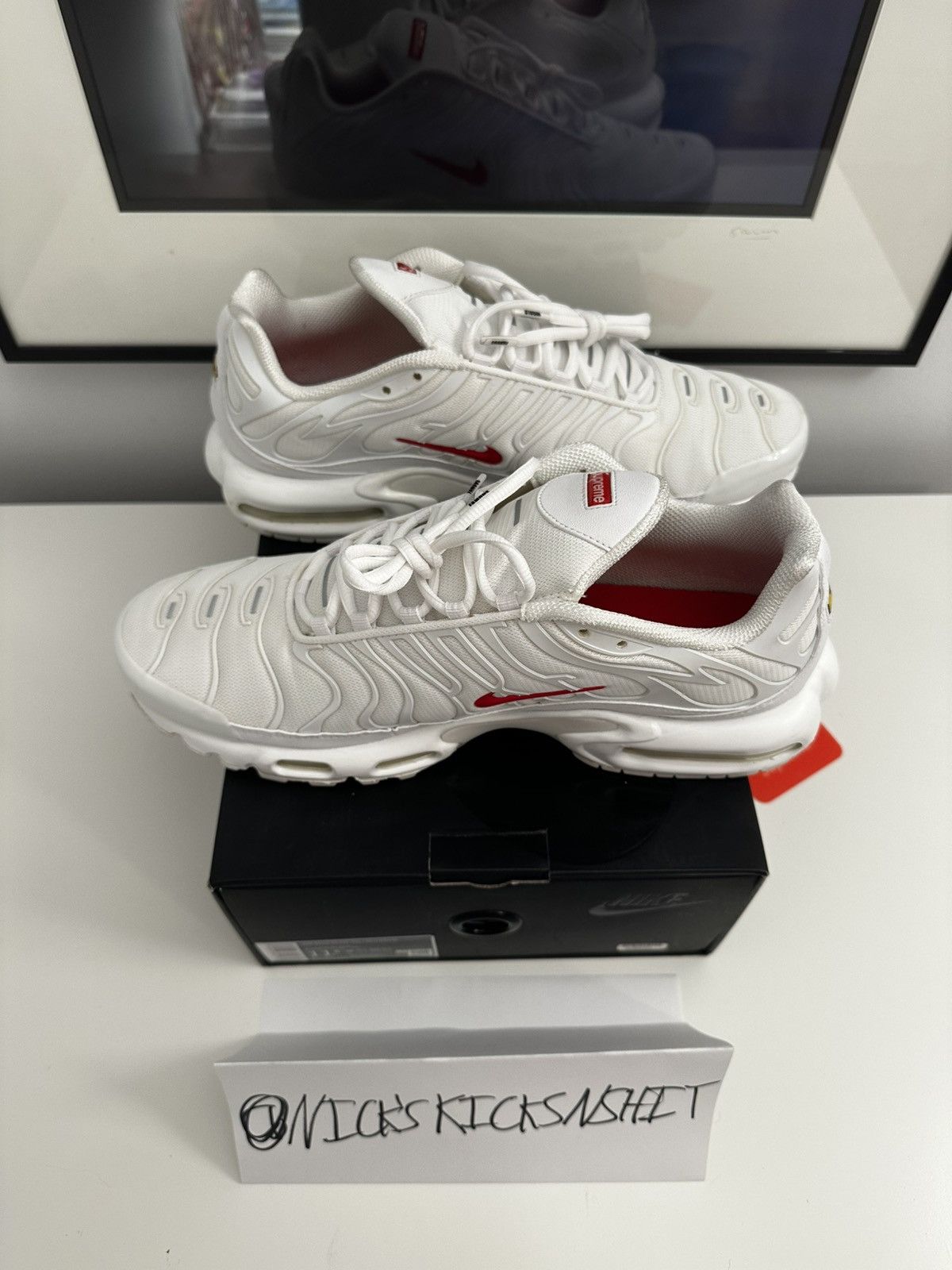 Nike × Supreme Nike Air Max Plus Supreme White Size US 11.5 / EU 44-45 - 4 Thumbnail