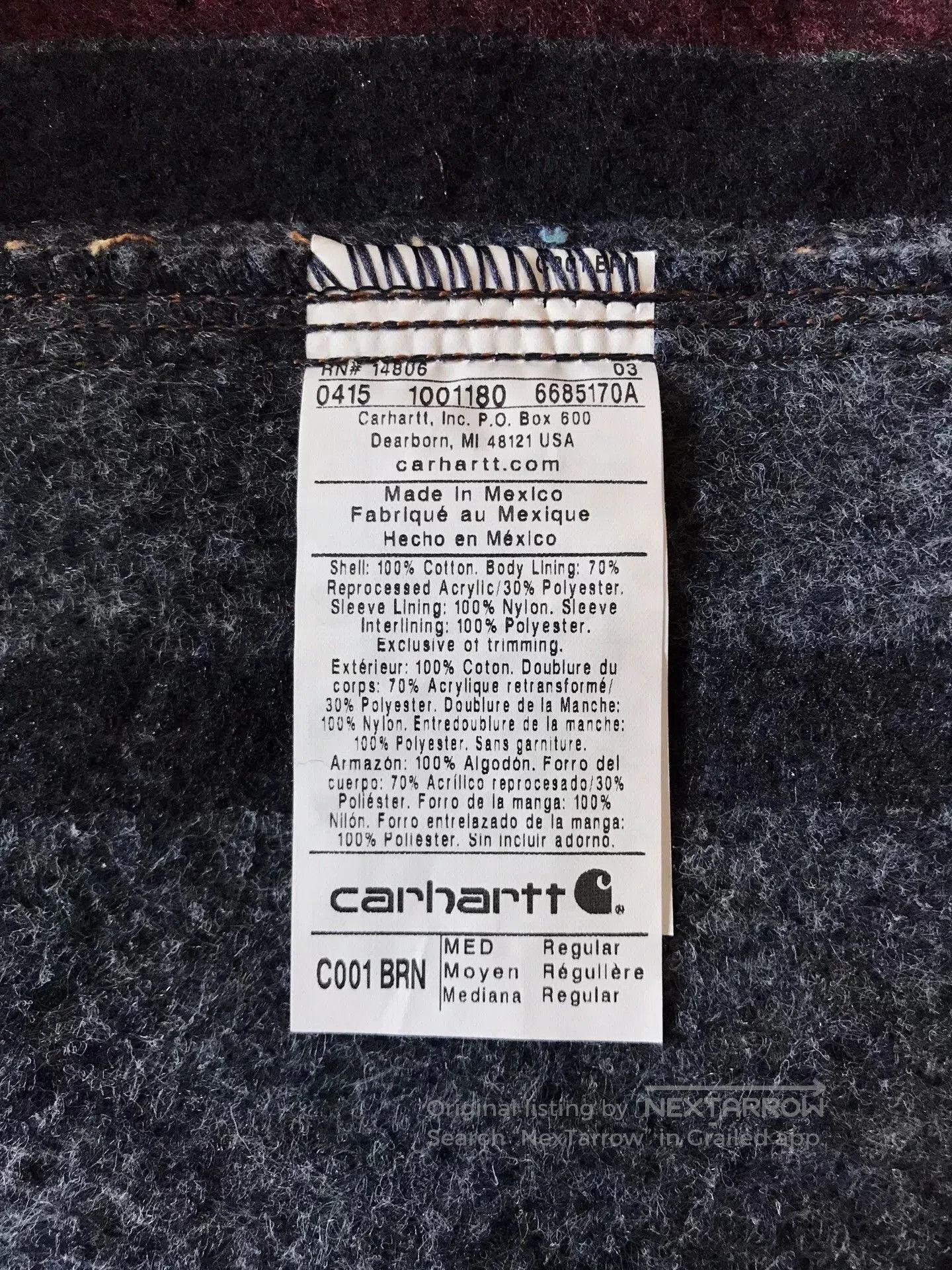 Carhartt Carhartt C001 Brown Canvas Work Jacket. Size US M / EU 48-50 / 2 - 9 Thumbnail