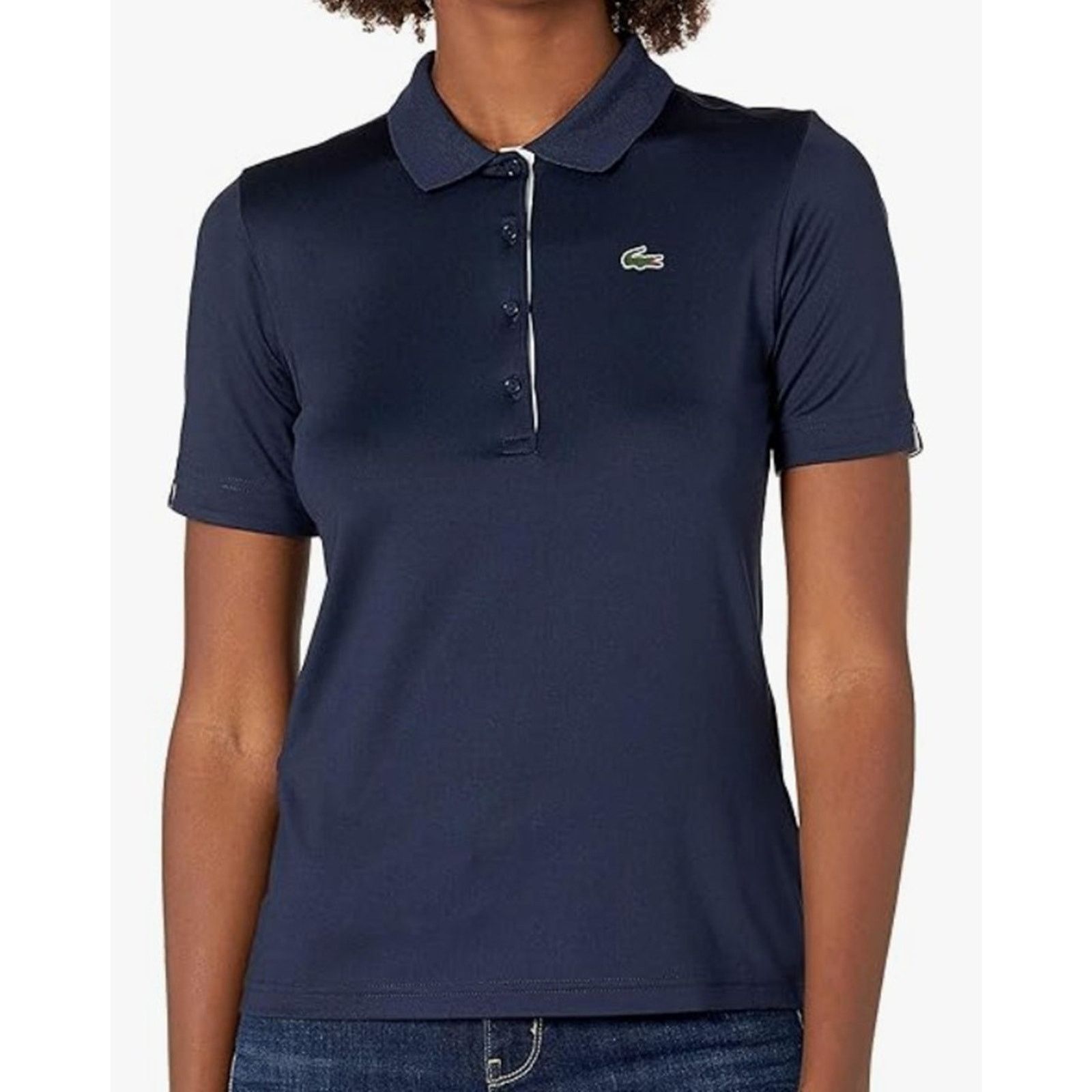 Lacoste Lacoste Women's Sport Super Dry Golf Polo Shirt Navy 4 Size S / US 4 / IT 40 - 1 Thumbnail