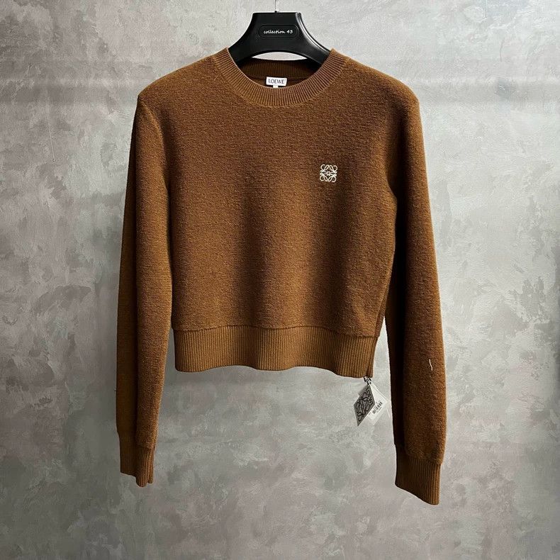 Loewe Loewe Brown Logo Print Crewneck Sweater - dmc Size US S / EU 44-46 / 1 - 1 Thumbnail