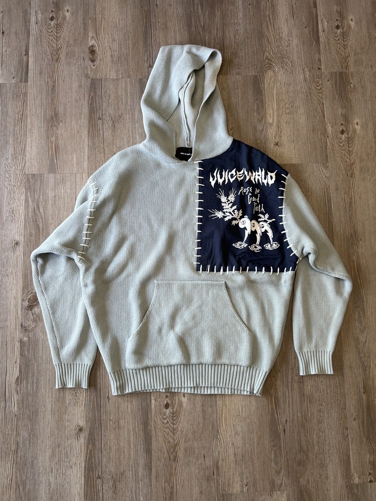 ROSE IN GOOD FAITH Juice WRLD X Rose in Good Faith Knit Hoodie Grailed