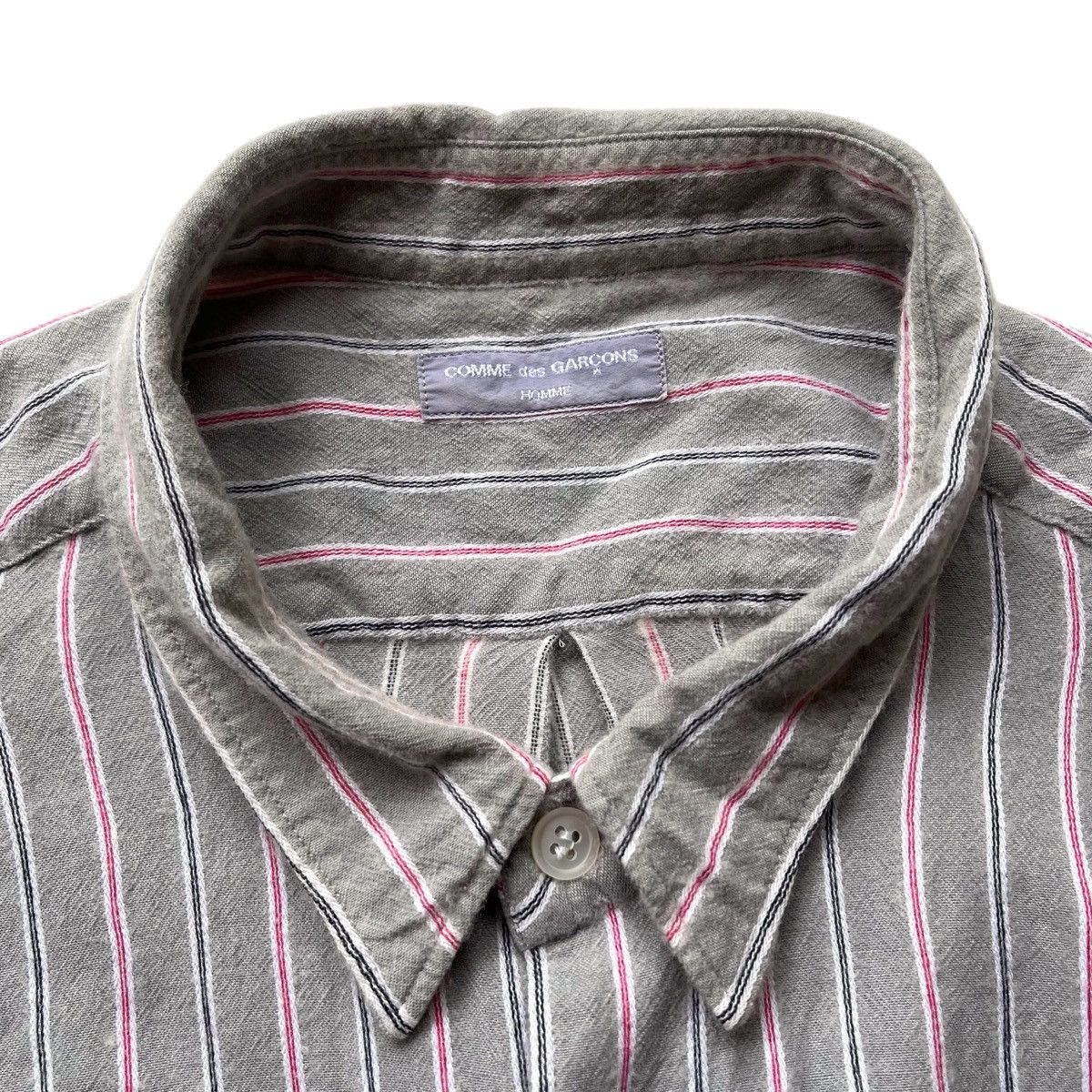 Comme des Garcons × Comme des Garcons Homme × Junya Watanabe 🇯🇵 Vintage Comme des Garcons Homme Stripe Plaid LongShirt Size US M / EU 48-50 / 2 - 4 Thumbnail