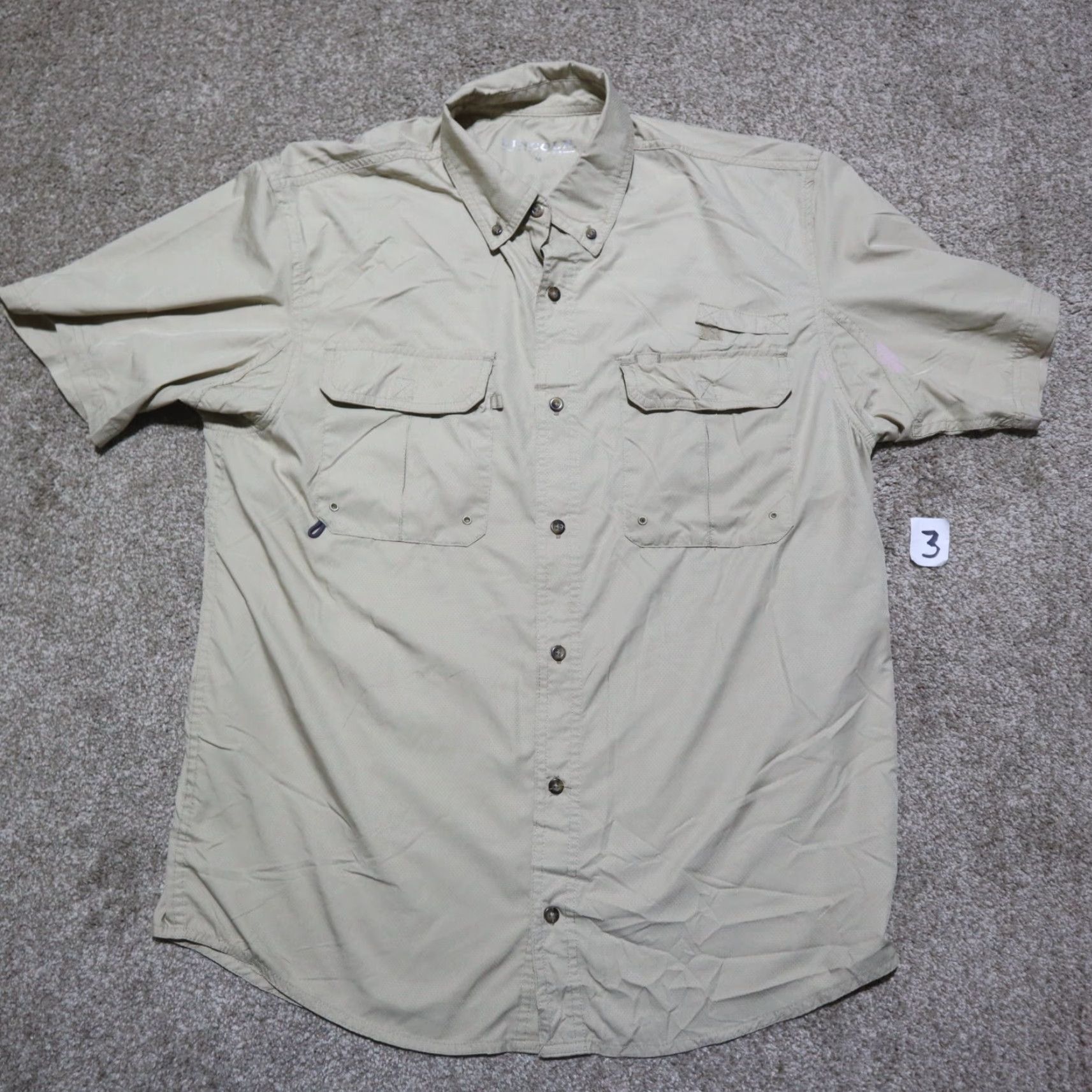 Vintage Lincoln Outfitters Button-Up Shirt Beige Short Sleeve Mens M Regular Solid Size US M / EU 48-50 / 2 - 2 Thumbnail