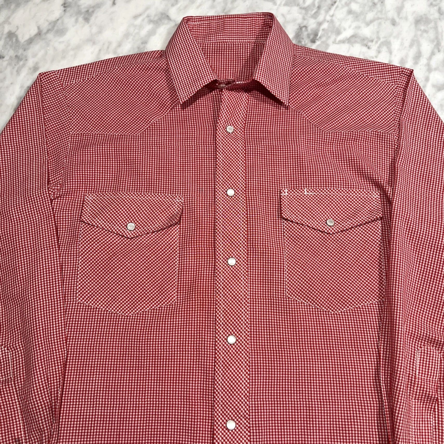 Vintage Western Pearl Snap Shirt Men M Red Bamdana Pattern Pockets Lightweight Cowboy Size US M / EU 48-50 / 2 - 2 Thumbnail