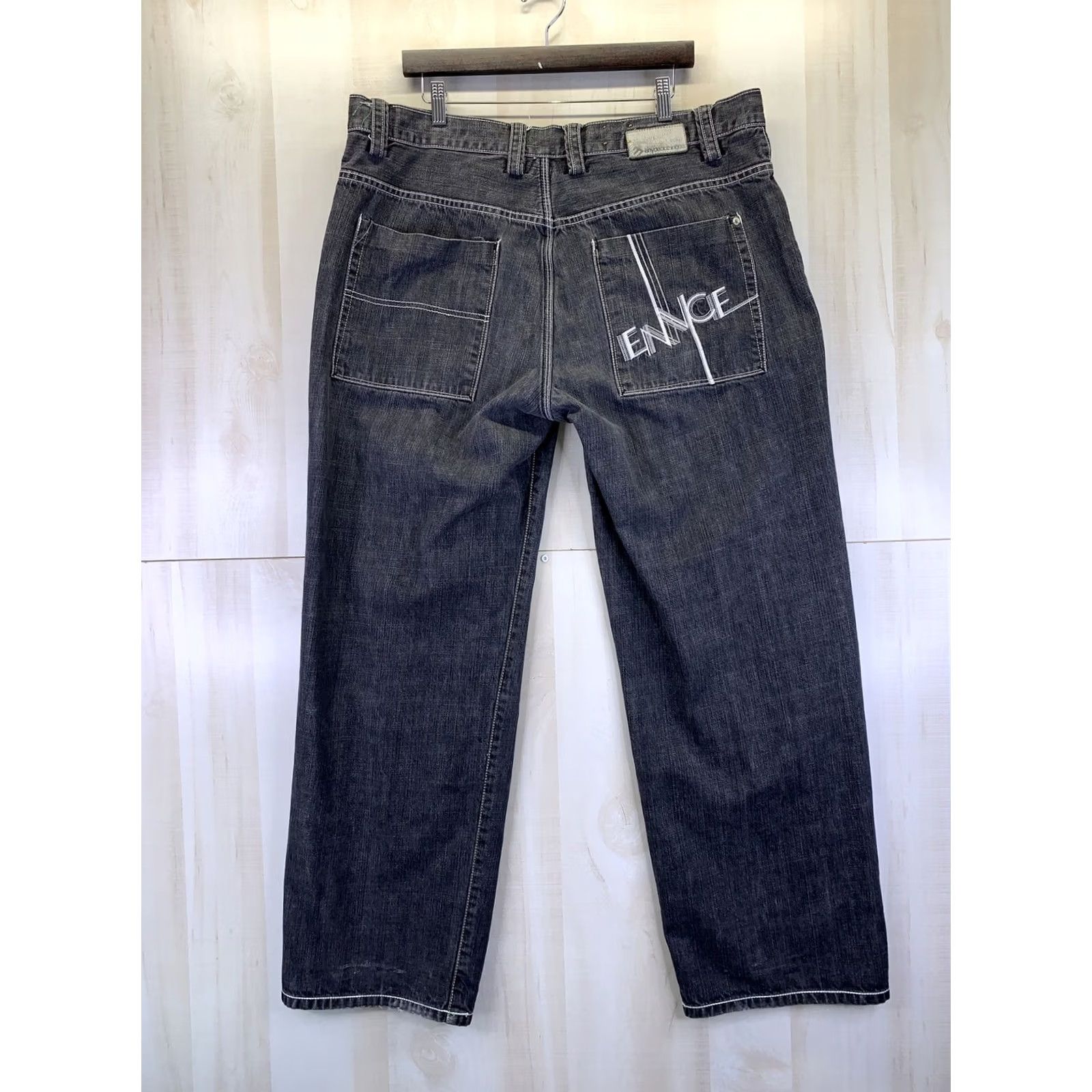 Denime Enyceclothing Co. Black Weathered Distressed Recycle Denim Mens Jeans Size 40- Size US 40 / EU 56 - 7 Thumbnail