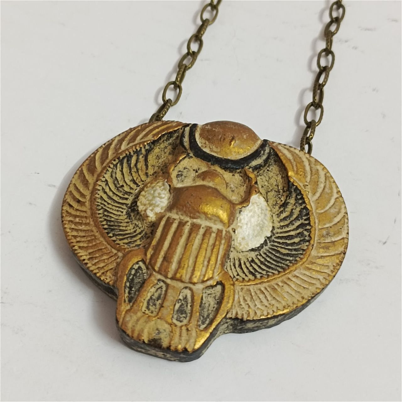 Handmade Handmade Egyptian pendant, antique-style scarab necklace Size ONE SIZE - 4 Thumbnail
