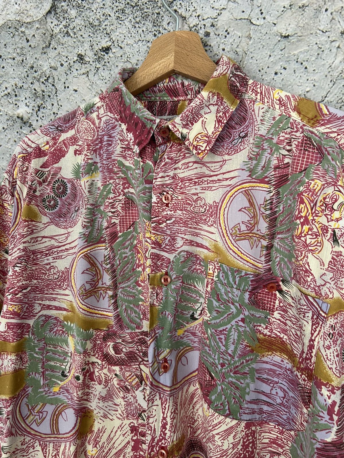 Vintage Vintage 90s Hawaiian Floral Shirt Avant Garde Grunge Summer Size US M / EU 48-50 / 2 - 3 Thumbnail
