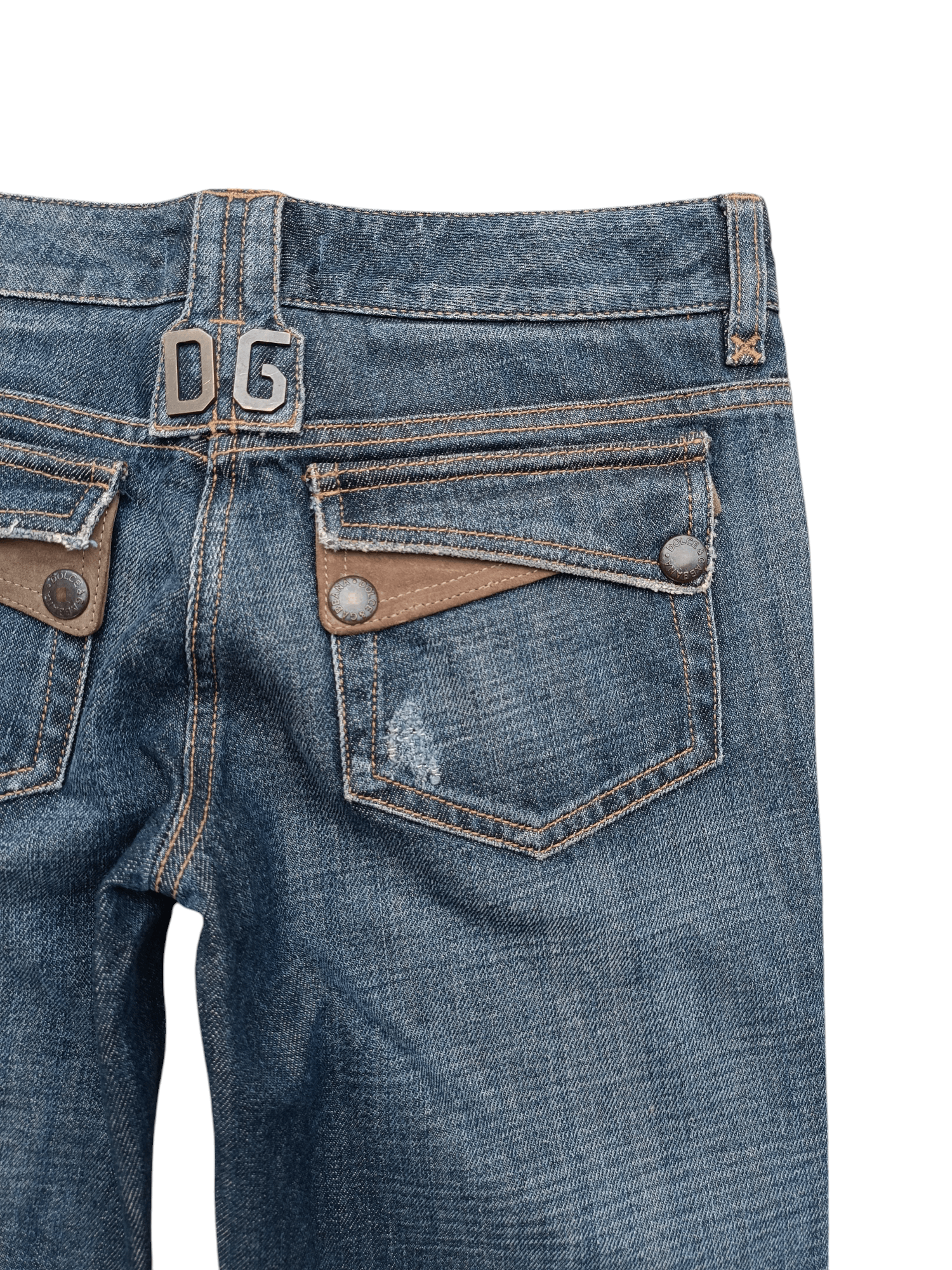 Dolce & Gabbana FLARED 💥 Dolce & Gabbana Blue Denim Distressed Zipper Jeans Size US 30 / EU 46 - 8 Thumbnail
