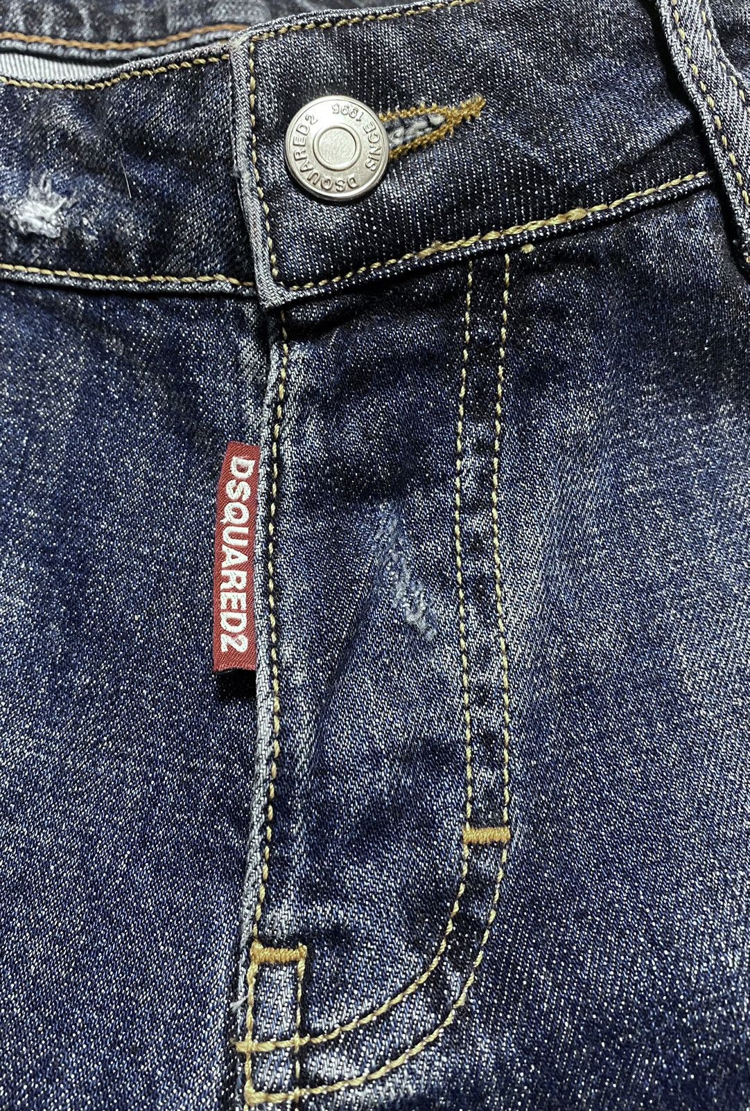 Dsquared2 Dsquared2 Distressed Washed Torn Denim Jeans Big Leather Tag Size US 38 / EU 54 - 18 Thumbnail