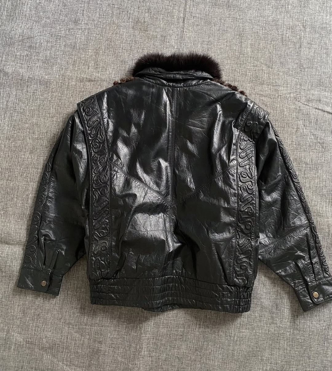If Six Was Nine × Japanese Brand × Le Grande Bleu (L.G.B.) Vintage Leather Fur jacket beauty design Size US L / EU 52-54 / 3 - 3 Thumbnail