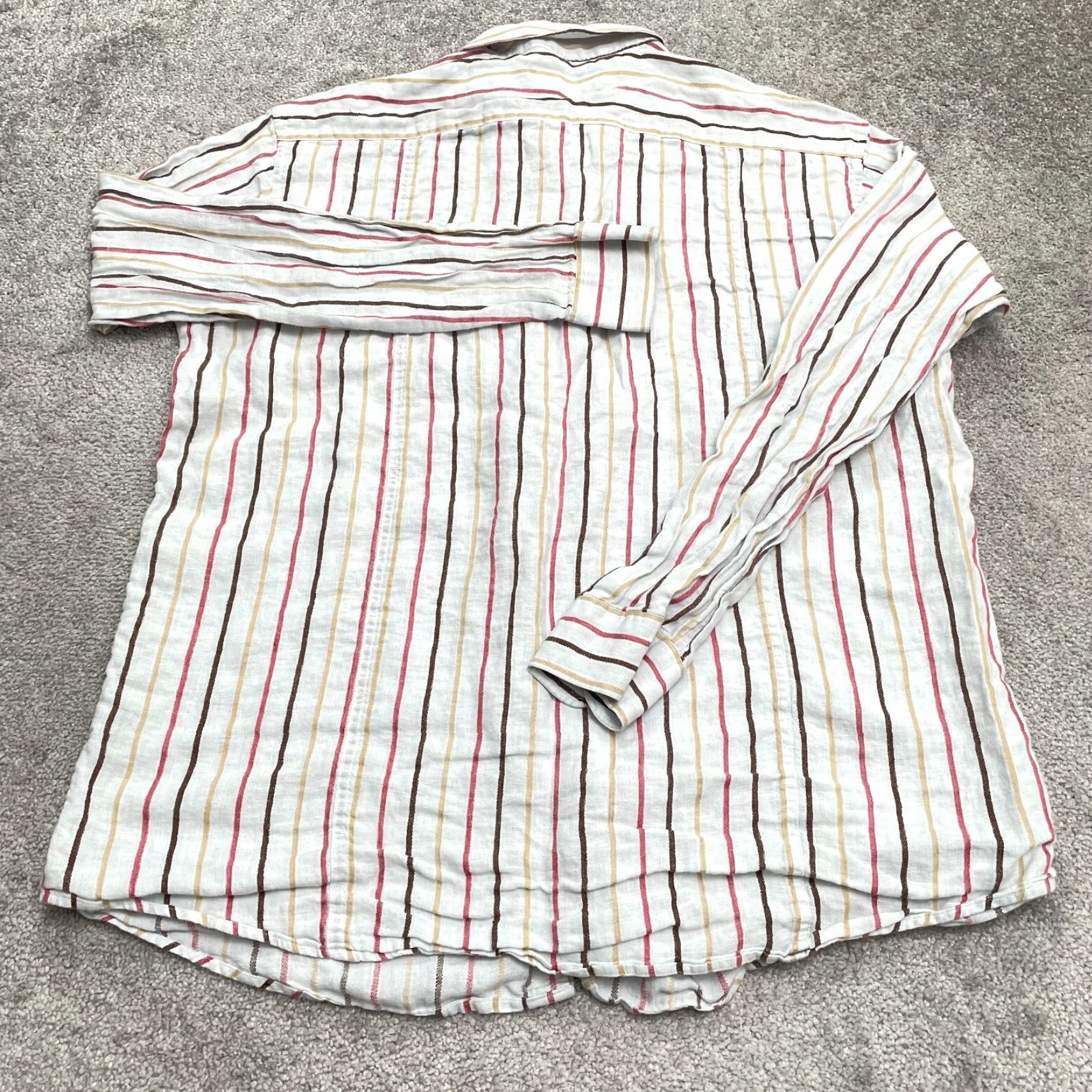 Tasso Elba Tasso Elba Button-Down Shirt Mens L Multicolor Linen Striped Long Sleeve Casual Size US L / EU 52-54 / 3 - 2 Thumbnail