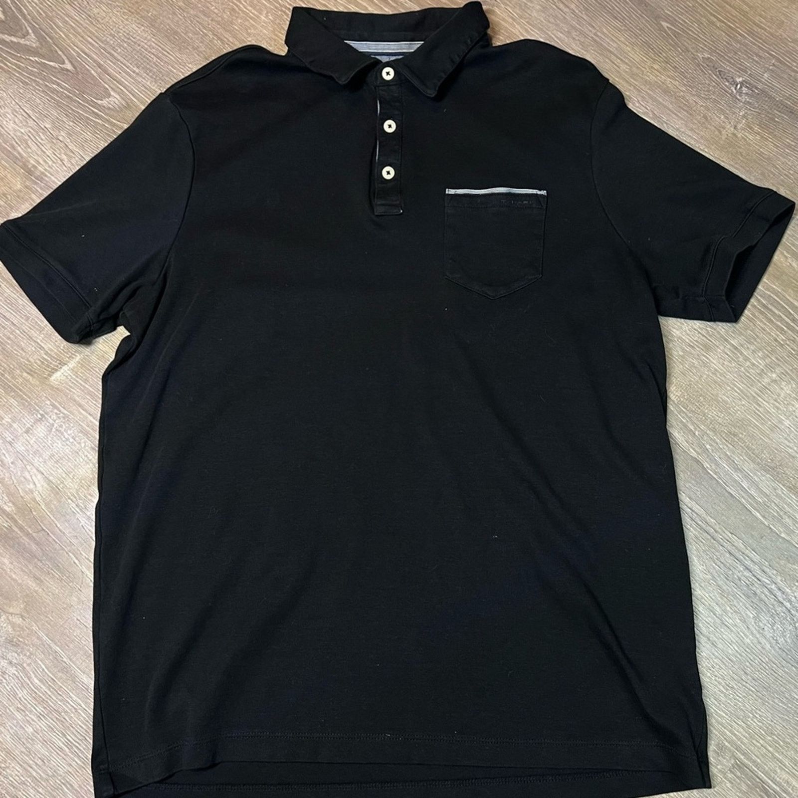 Elie Tahari Tahari Men’s Soft Knit Cotton Interlock Polo Shirt Black, XL Size US XL / EU 56 / 4 - 3 Thumbnail