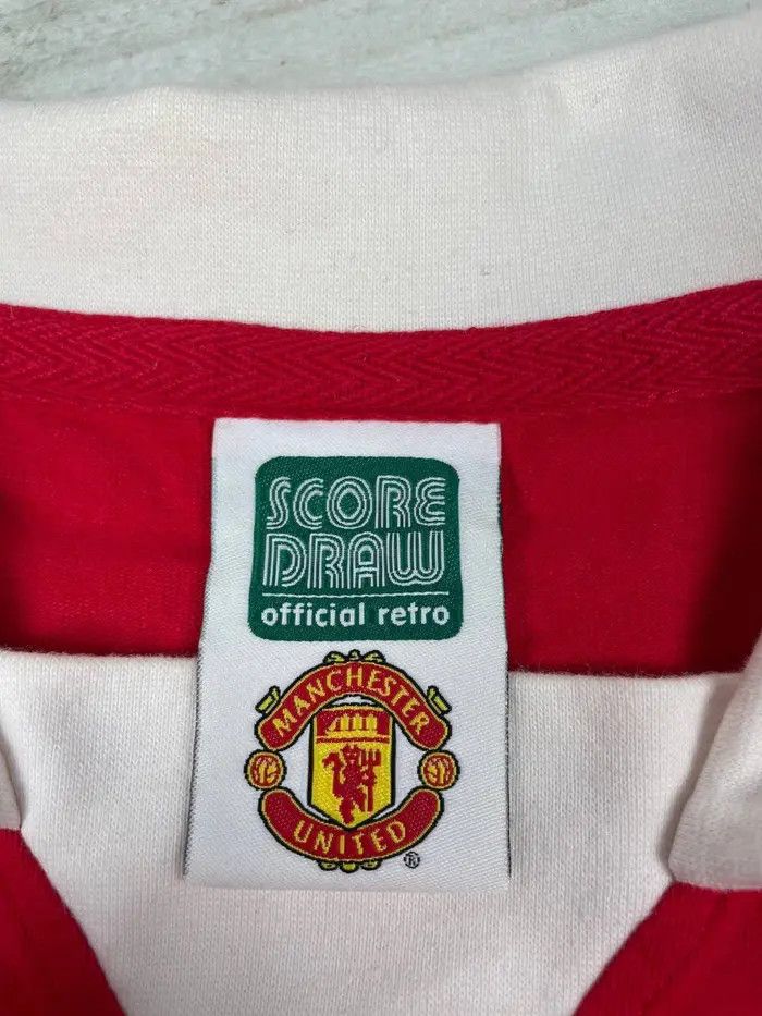 Vintage Score Draw Manchester United 1972 1974 Home Shirt Jersey Size US M / EU 48-50 / 2 - 6 Thumbnail