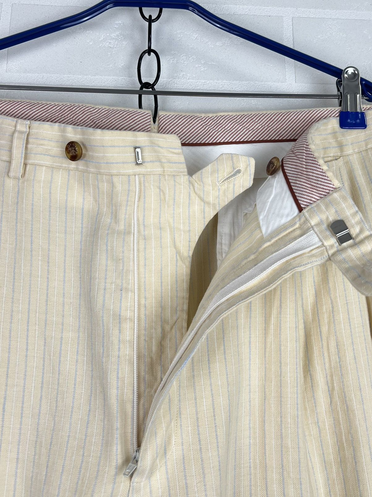 Loro Piana LORO PIANA Pants Chino Trousers Striped Lino Cotton Men's Size US 40 / EU 56 - 8 Thumbnail