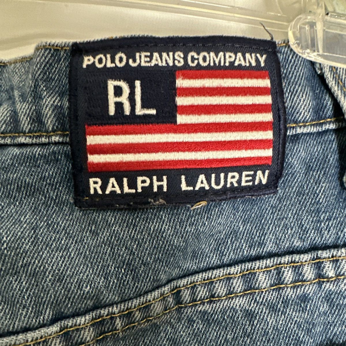 Polo Ralph Lauren × Vintage Polo Ralph Lauren VTG 33x30Baggy Leg 90s Y2K Banner Flag Size US 33 - 4 Thumbnail