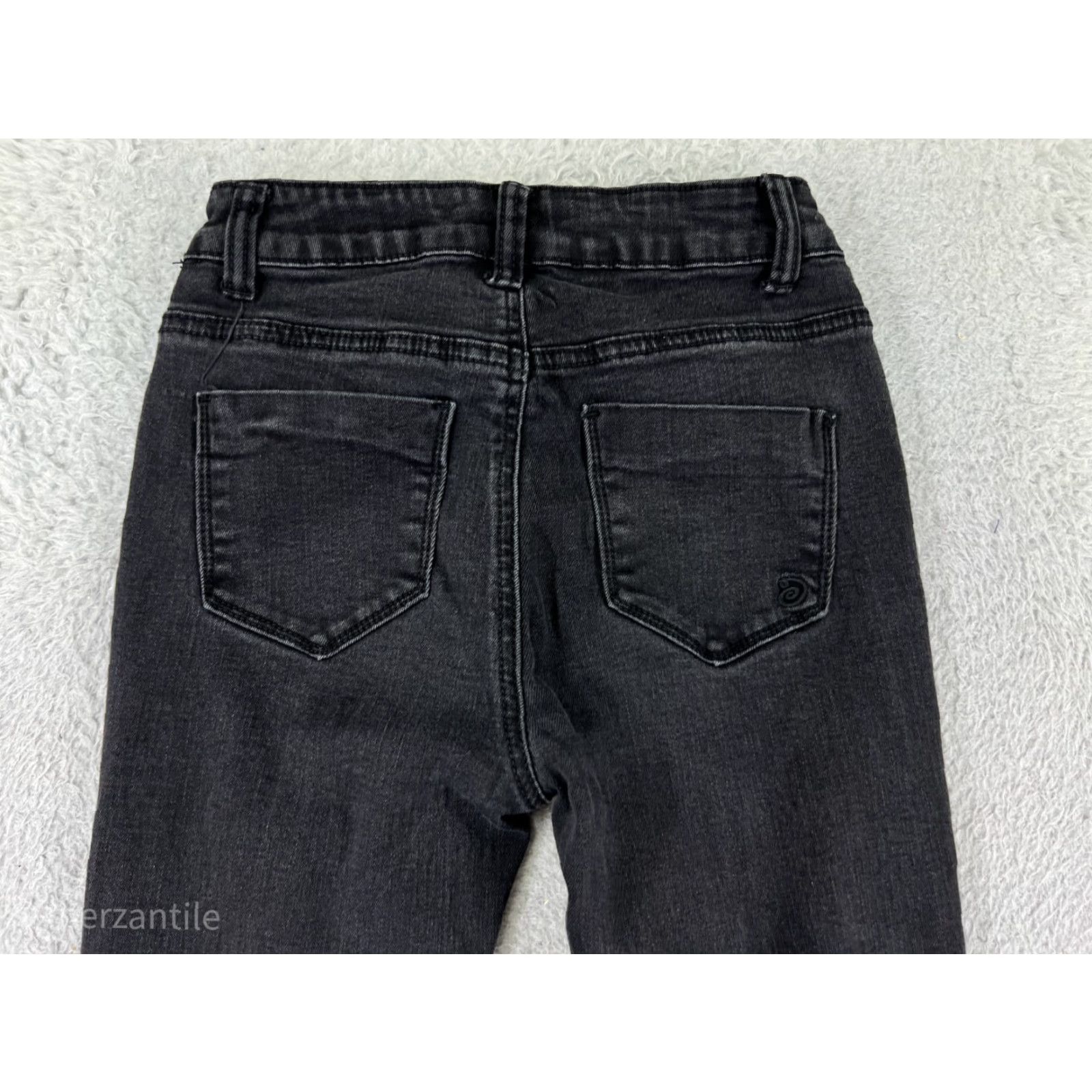 Vintage VINTAGE Indigo Rein Jeans Womens 3 Black Denim Flared Distressed Cotton Blend Hook: Zip, Logo Size 26" / US 2 / IT 38 - 6 Thumbnail