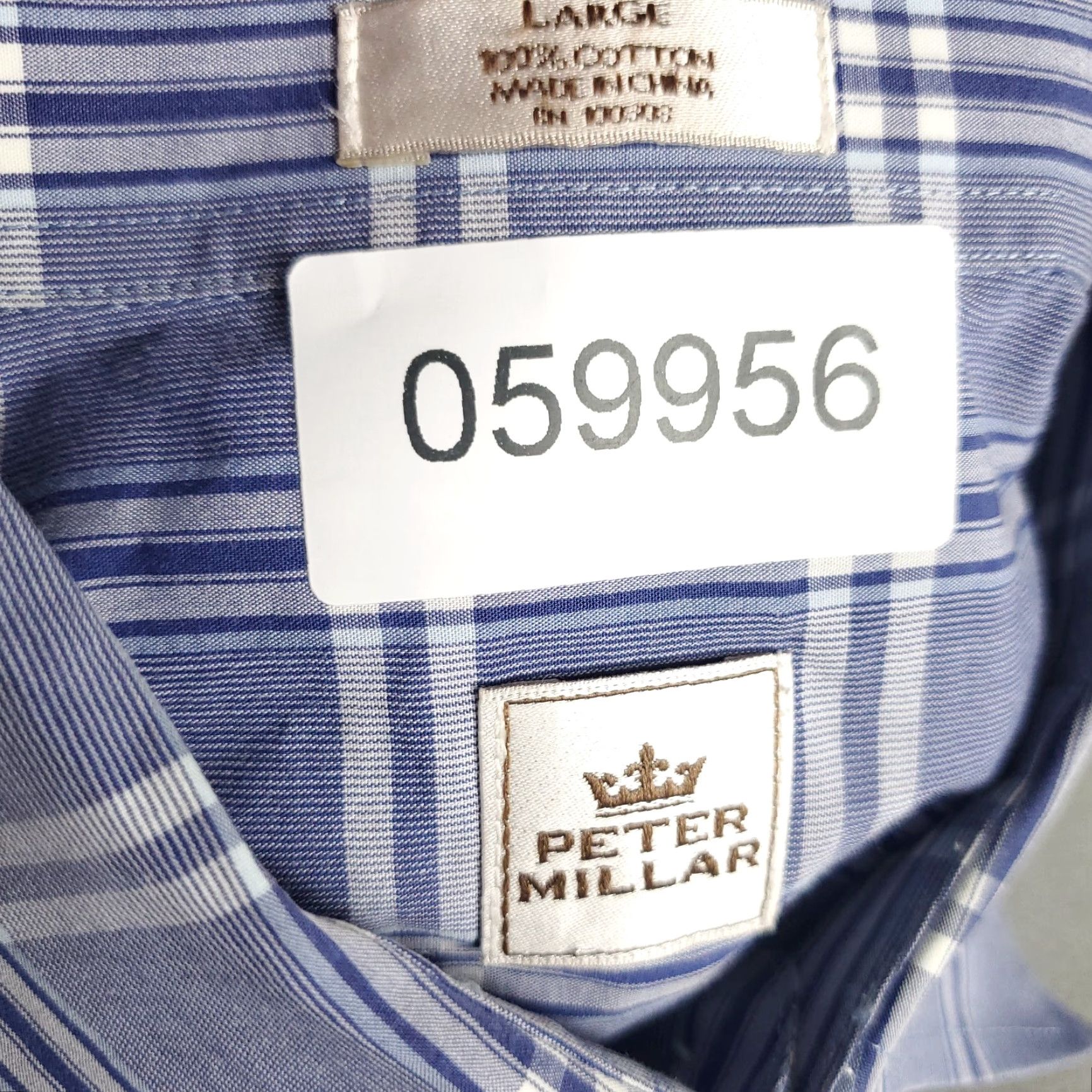 Peter Millar Peter Millar Shirt Mens L Blue Plaid Button-Up Long Sleeve Casual Business Formal Workwear Size US L / EU 52-54 / 3 - 8 Thumbnail