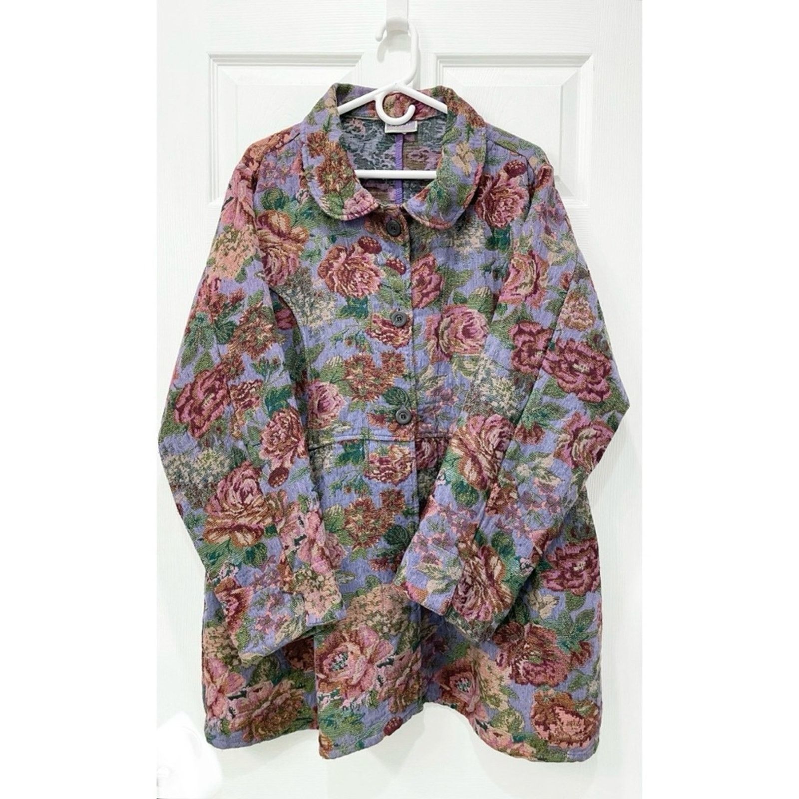 Other Vintage Handcrafted Floral Tapestry Jacket Size M / US 6-8 / IT 42-44 - 1 Thumbnail