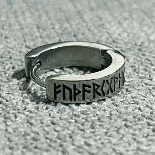 Designer × Jewelry Norwegian Viking Rune Hoop Earrings Size ONE SIZE - 1 Thumbnail