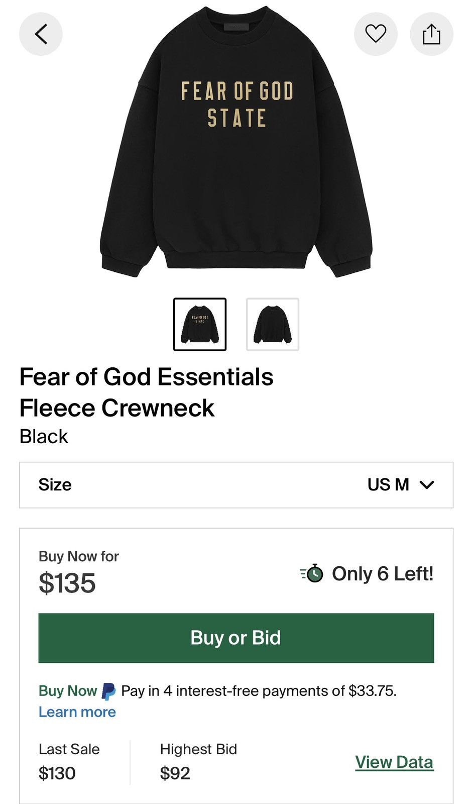 Essentials Essentials Fear Of God Crewneck Size US M / EU 48-50 / 2 - 5 Thumbnail