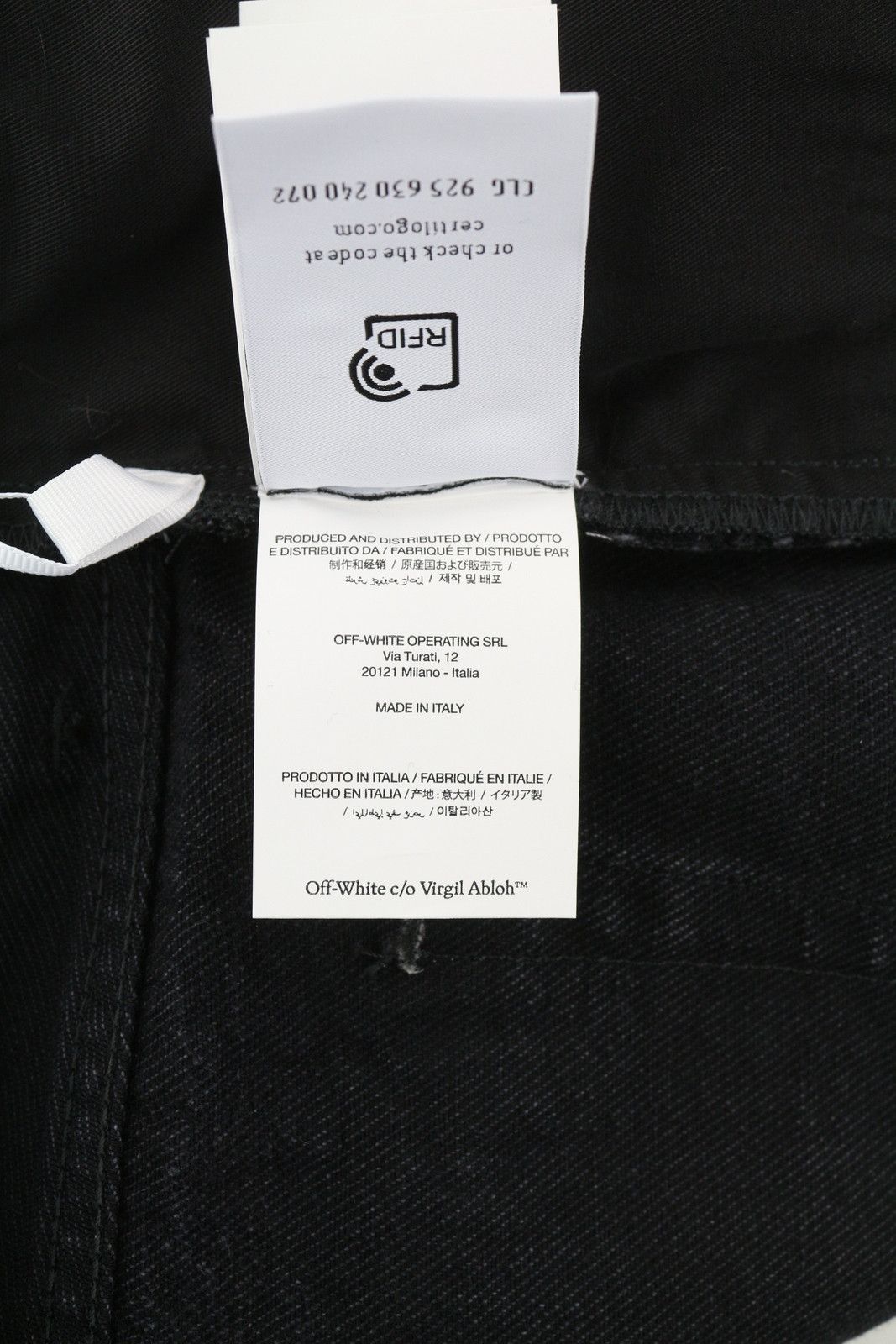 Off-White ARR TAPERED W32 Washed Black Button Fly Logo 84397 Size US 32 / EU 48 - 10 Thumbnail