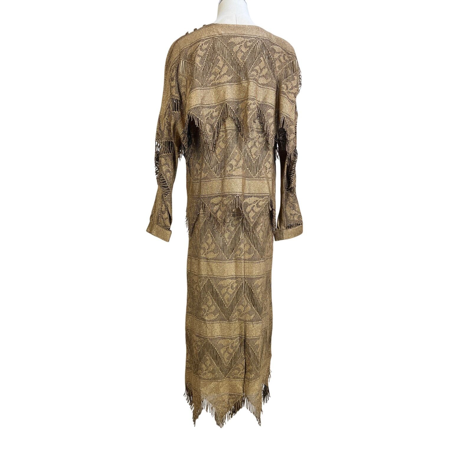 Vintage Vintage Damianou Gold Metallic Fringe 2 Piece Skirt Set Size M / US 6-8 / IT 42-44 - 11 Thumbnail