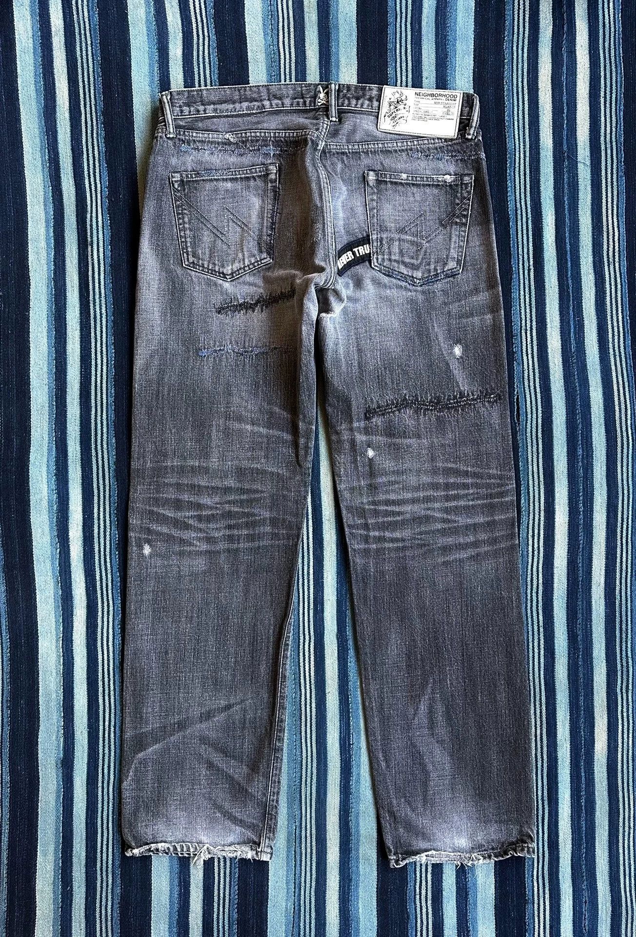 Neighborhood NBHD ANCHOR SAVAGE Blue Blade H.Wash Selvedge MID XL Jeans Size US 36 / EU 52 - 2 Thumbnail