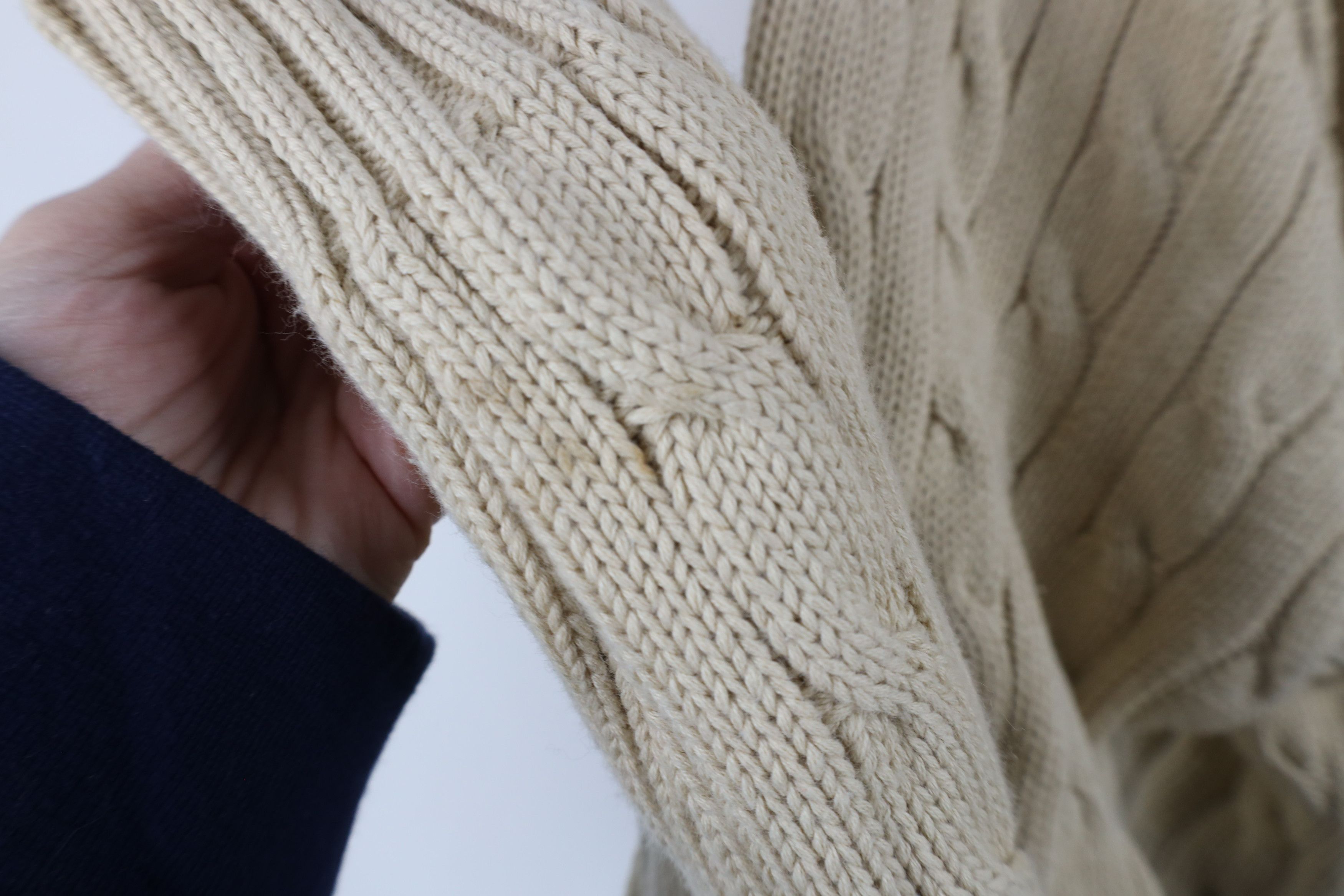 Ralph Lauren × Vintage Vintage 90s Ralph Lauren Chunky Cotton Cable Knit Sweater Size US XXL / EU 58 / 5 - 8 Thumbnail