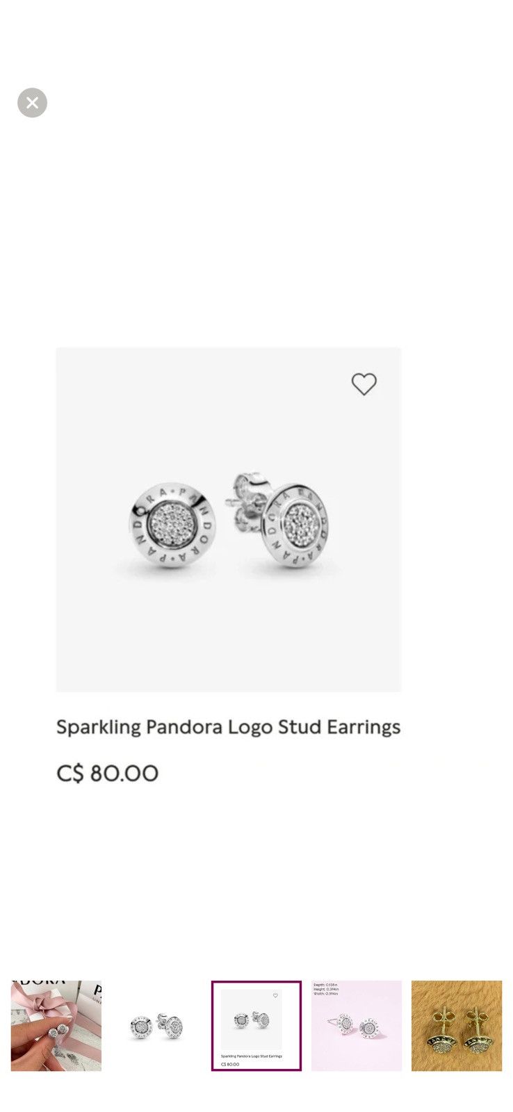pandora Pandora Sparkling Logo Stud Earrings Size ONE SIZE - 4 Thumbnail
