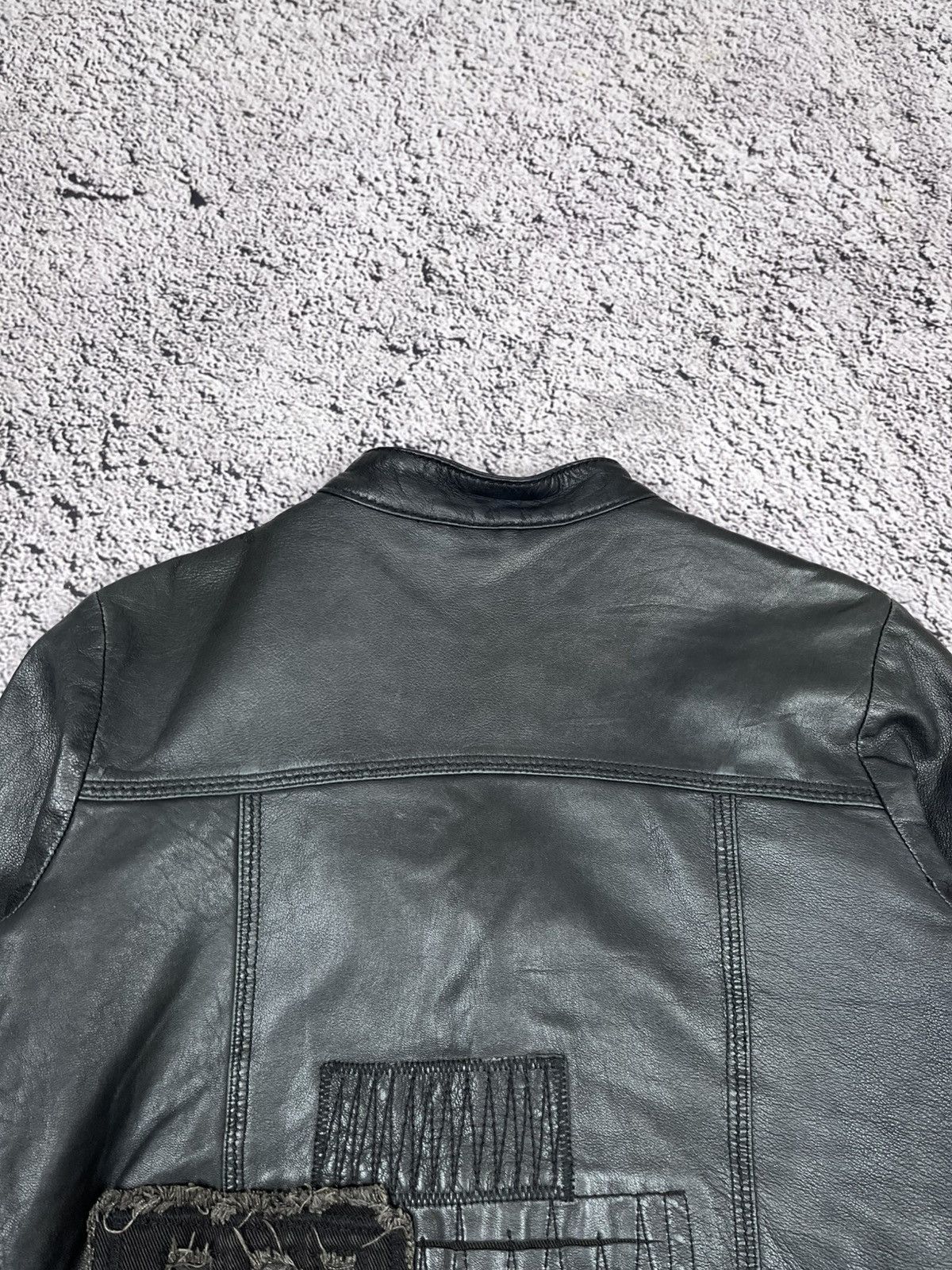 Marithe + Francois Girbaud MARITHE FRANÇOIS GIRBAUD Avant Garde Cropped Leather Jacket Size S / US 4 / IT 40 - 16 Thumbnail