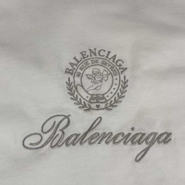 Balenciaga Balenciaga White embroidered logo short sleeves Size US L / EU 52-54 / 3 - 7 Thumbnail