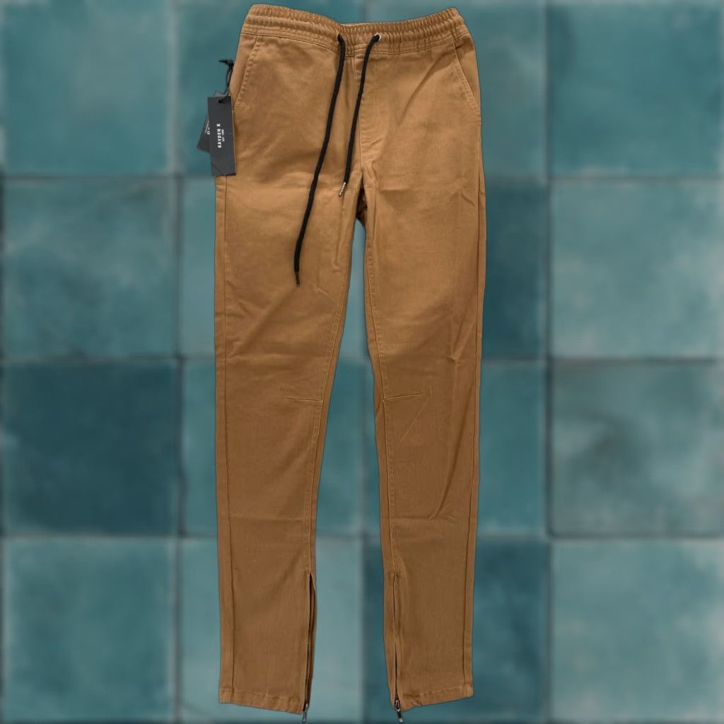 Camel Kayden K Jogger Pants Mens Small Camel Brown Comfort Stretch Ankle Zip Casual Size US 28 / EU 44 - 1 Thumbnail