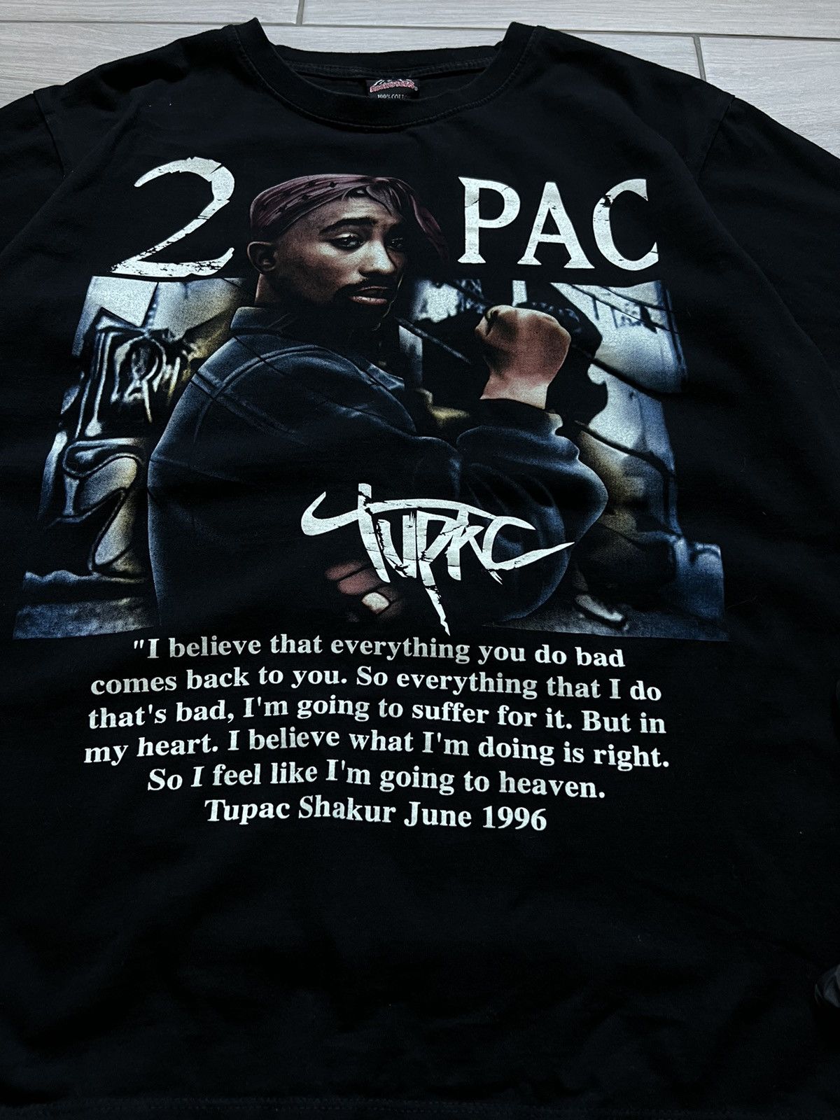 Band Tees × Rap Tees × Vintage Vintage 2Pac Tupac Shakur 1996 Men’s Black T-Shirt Size US L / EU 52-54 / 3 - 5 Thumbnail