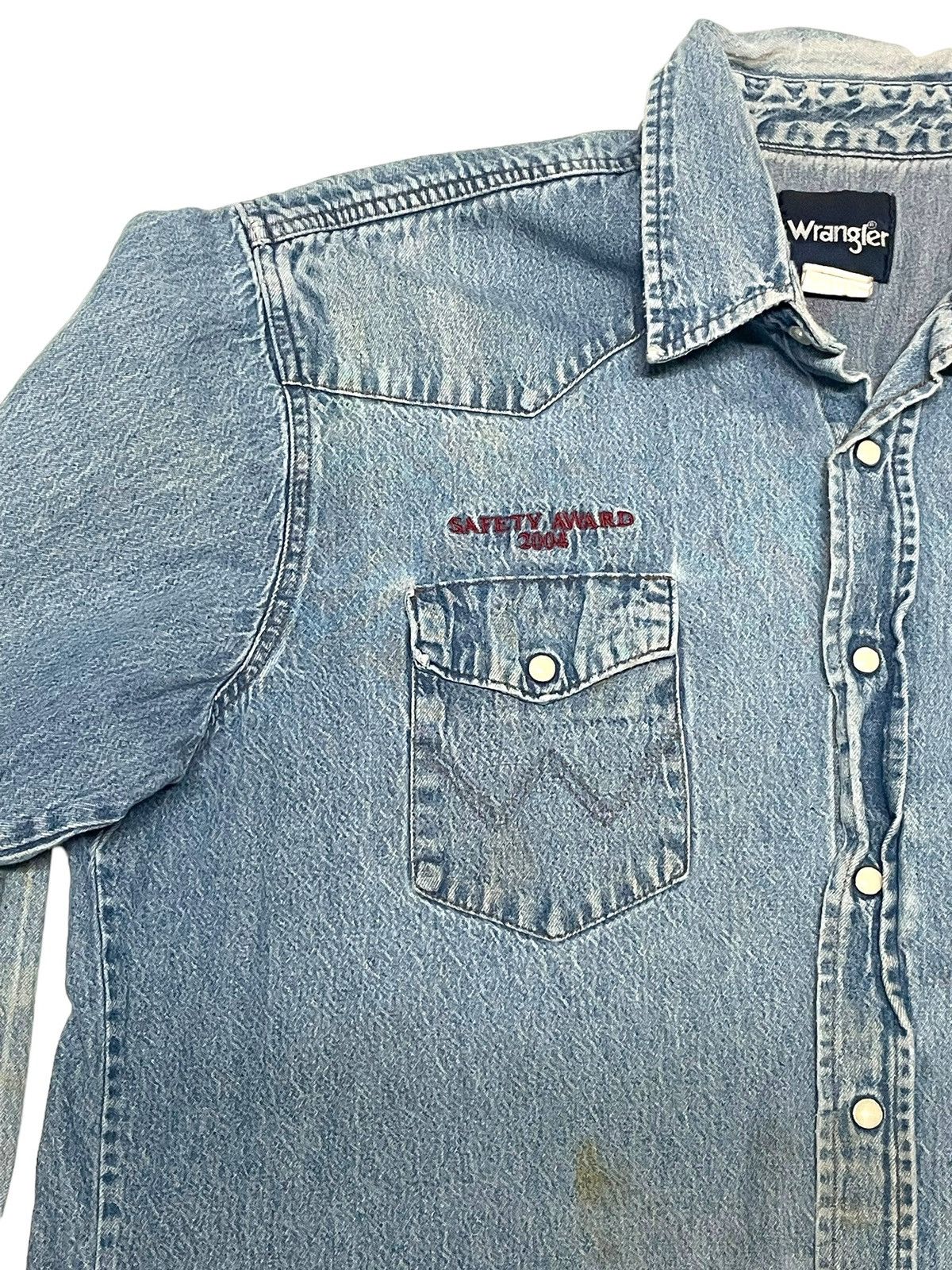 Vintage × Wrangler Vintage cowboy 90s pearl snap polo wrangler distress shirt Size US L / EU 52-54 / 3 - 3 Thumbnail