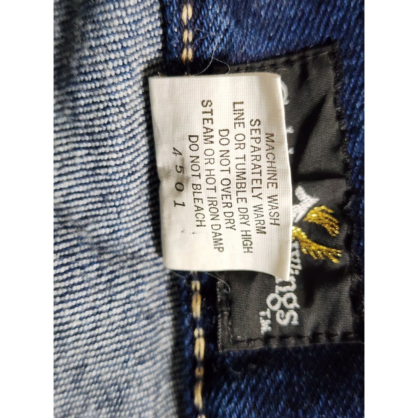Denime VINTAGE Golden Wings Jeans Denim 36 Straight Men Blue 1970s Cotton Spandex Japan Inseam 28 Pockets Regular Size US 36 / EU 52 - 7 Thumbnail