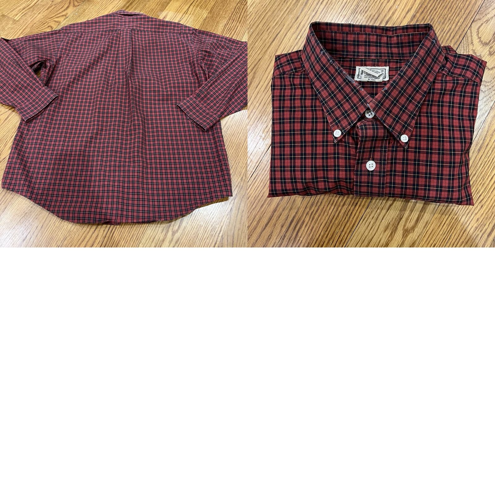 Vintage VINTAGE L.L. Bean Men's Shirt Long Sleeve Red Plaid Casual Business Formal Party Wedding Fall Spring Summer Winter Large Size US L / EU 52-54 / 3 - 8 Thumbnail
