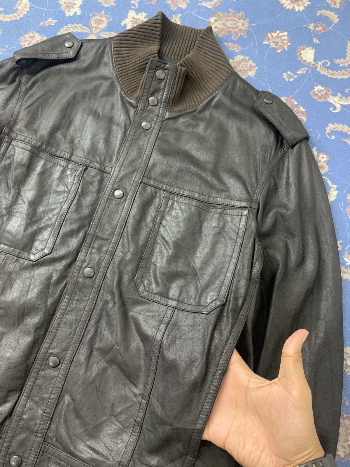 Prada Vintage PRADA Leather Biker Jacket Size US M / EU 48-50 / 2 - 7 Thumbnail