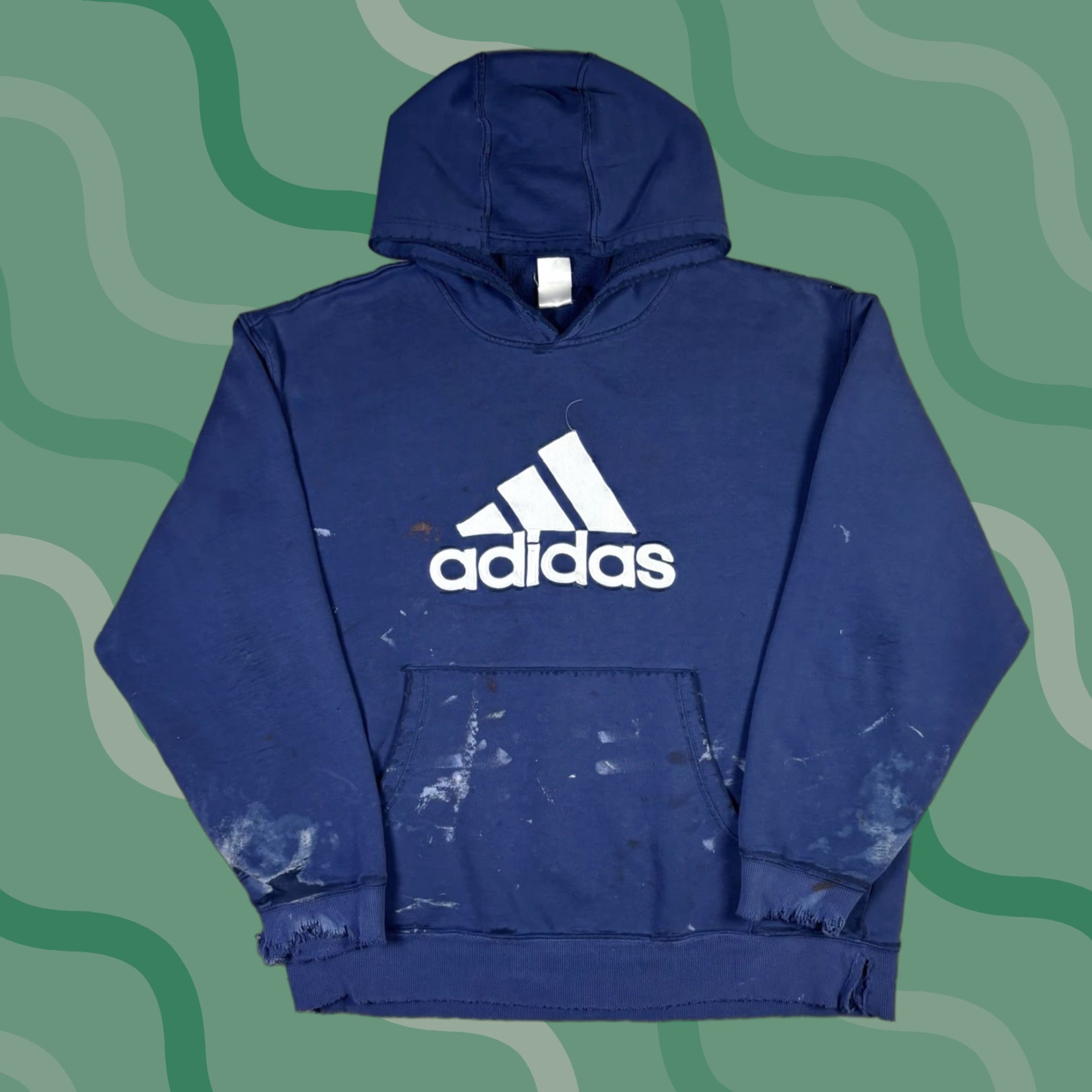 Adidas VINTAGE Adidas Hoodie Pullover 90s Embroidered Logo Blue XL Mens Distressed Size US XL / EU 56 / 4 - 1 Thumbnail