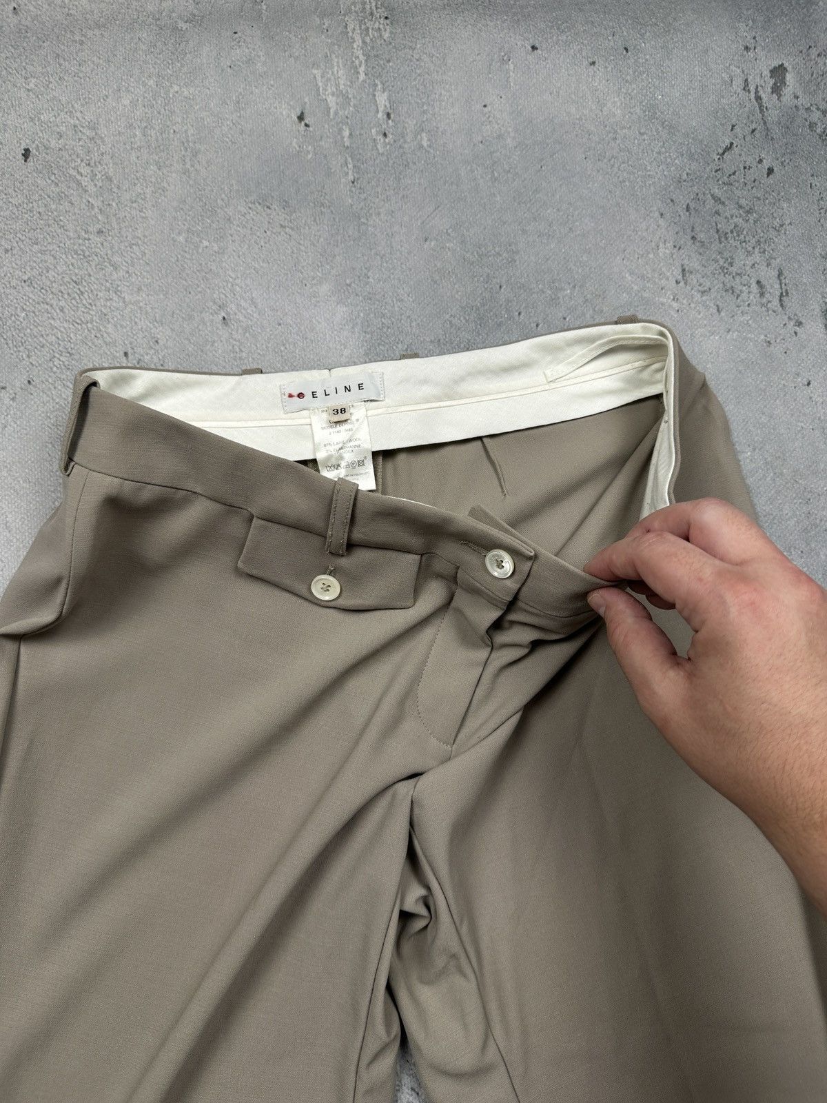 Celine Céline Vintage Phoebe Philo High Waist Wool Pants Trousers Size 27" / US 4 / IT 40 - 13 Thumbnail