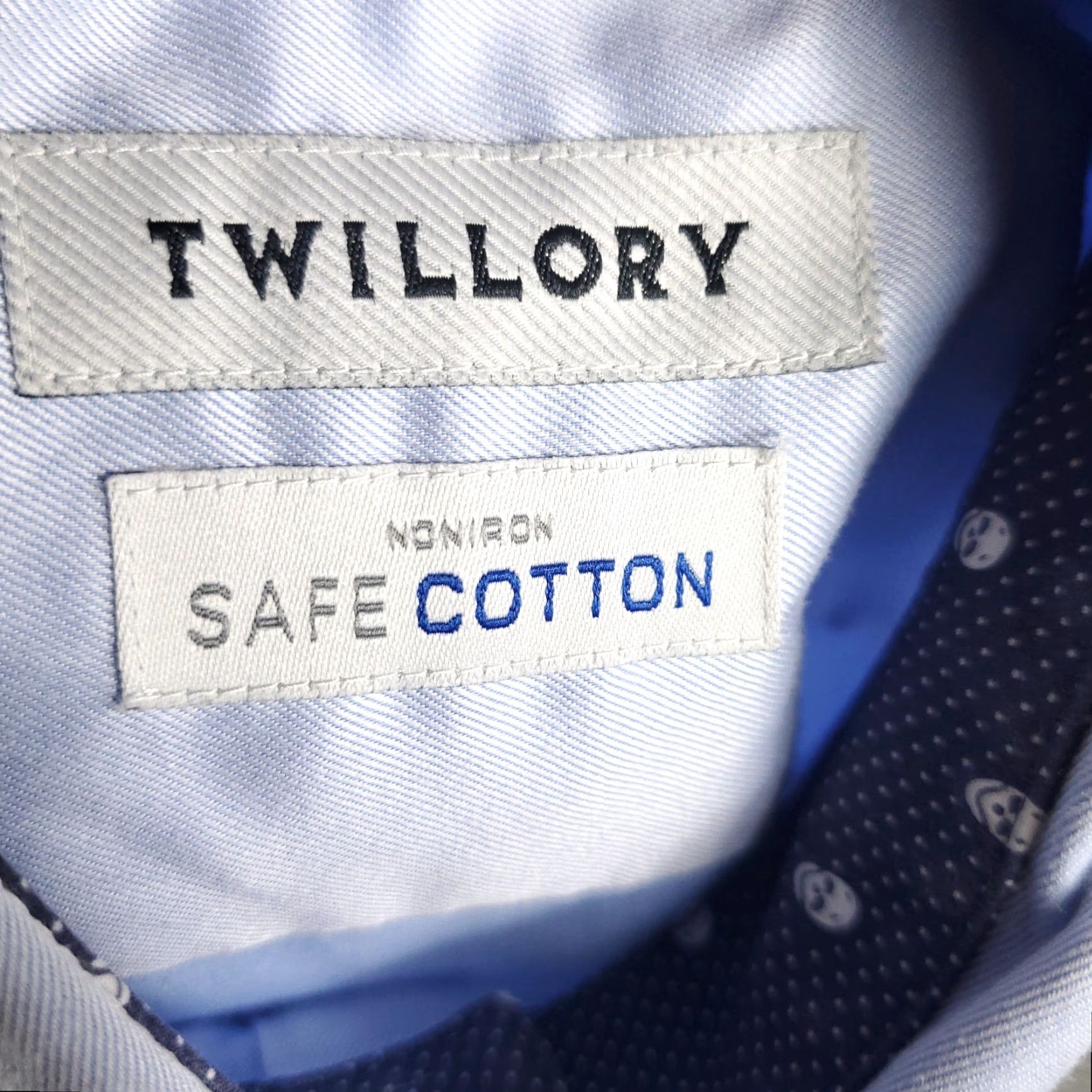 Vintage Twillory Shirt Mens Size 14.5 Blue Flip Cuff Skull Print Tailored Fit Button Up Size US S / EU 44-46 / 1 - 7 Thumbnail