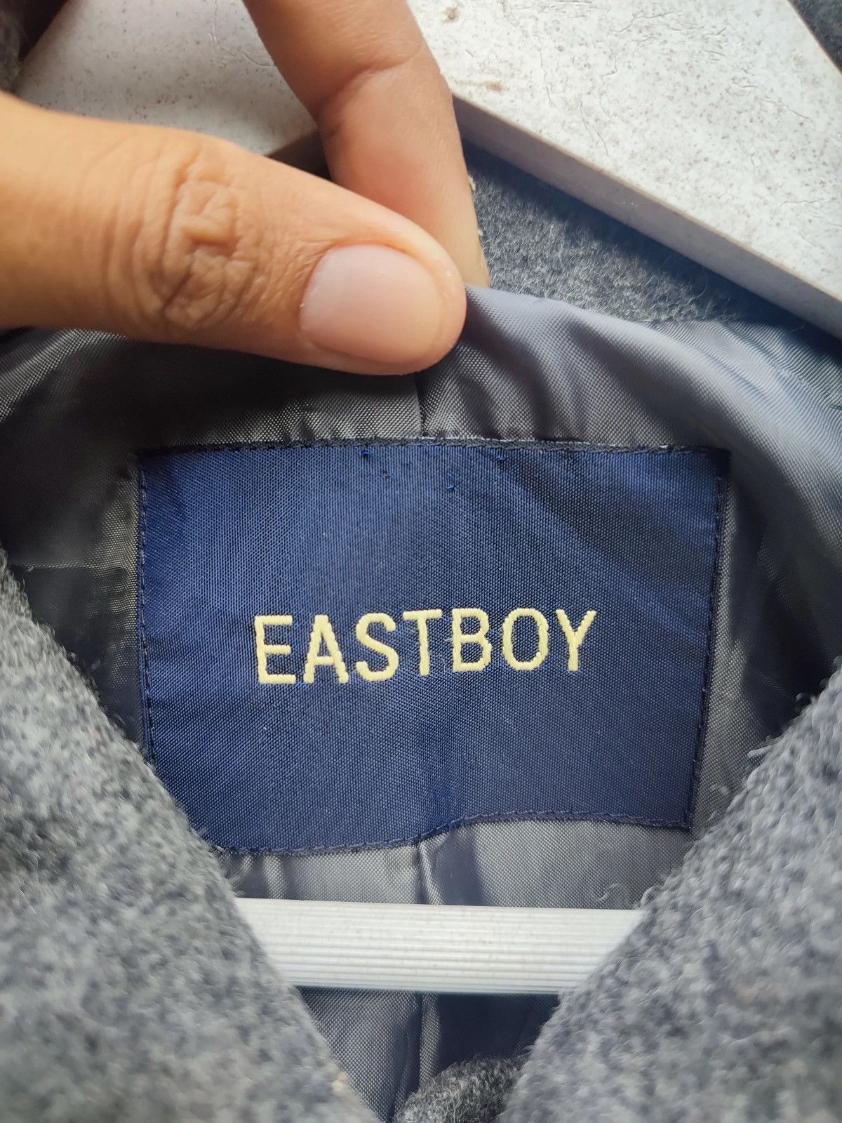 Japanese Brand EASTBOY Japanese Wool Blend Peacoat – Grey Double-Breasted Size US M / EU 48-50 / 2 - 9 Thumbnail