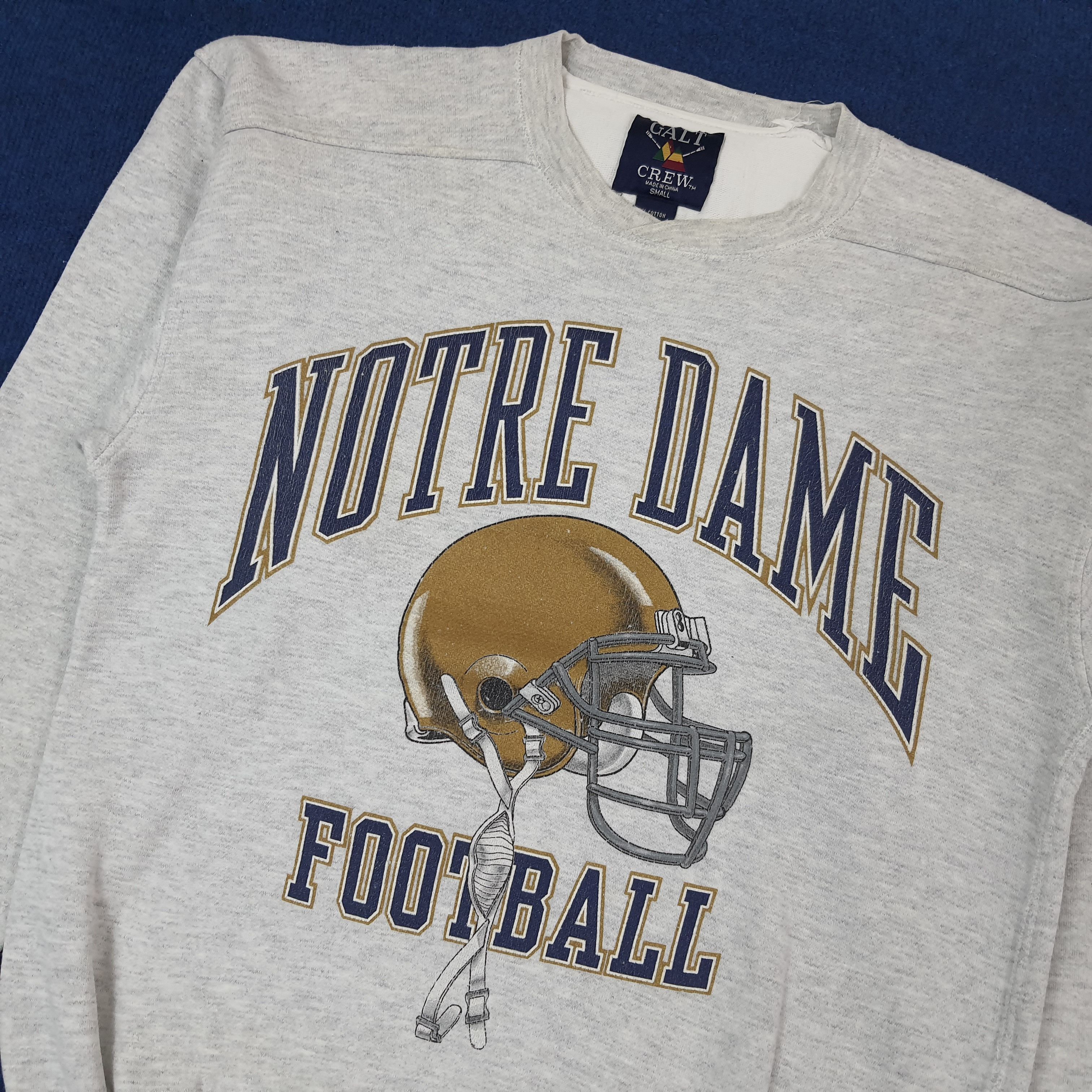 Galt Crew Vintage Notre Dame America Football NFL Sweatshirt C256N14 Size US M / EU 48-50 / 2 - 2 Thumbnail