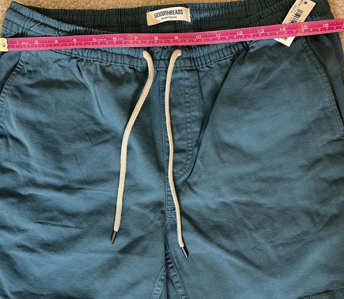 Designer Goodthreads Elastic Drawstring Canvas Shorts Teal Sz M Size US 32 / EU 48 - 6 Thumbnail