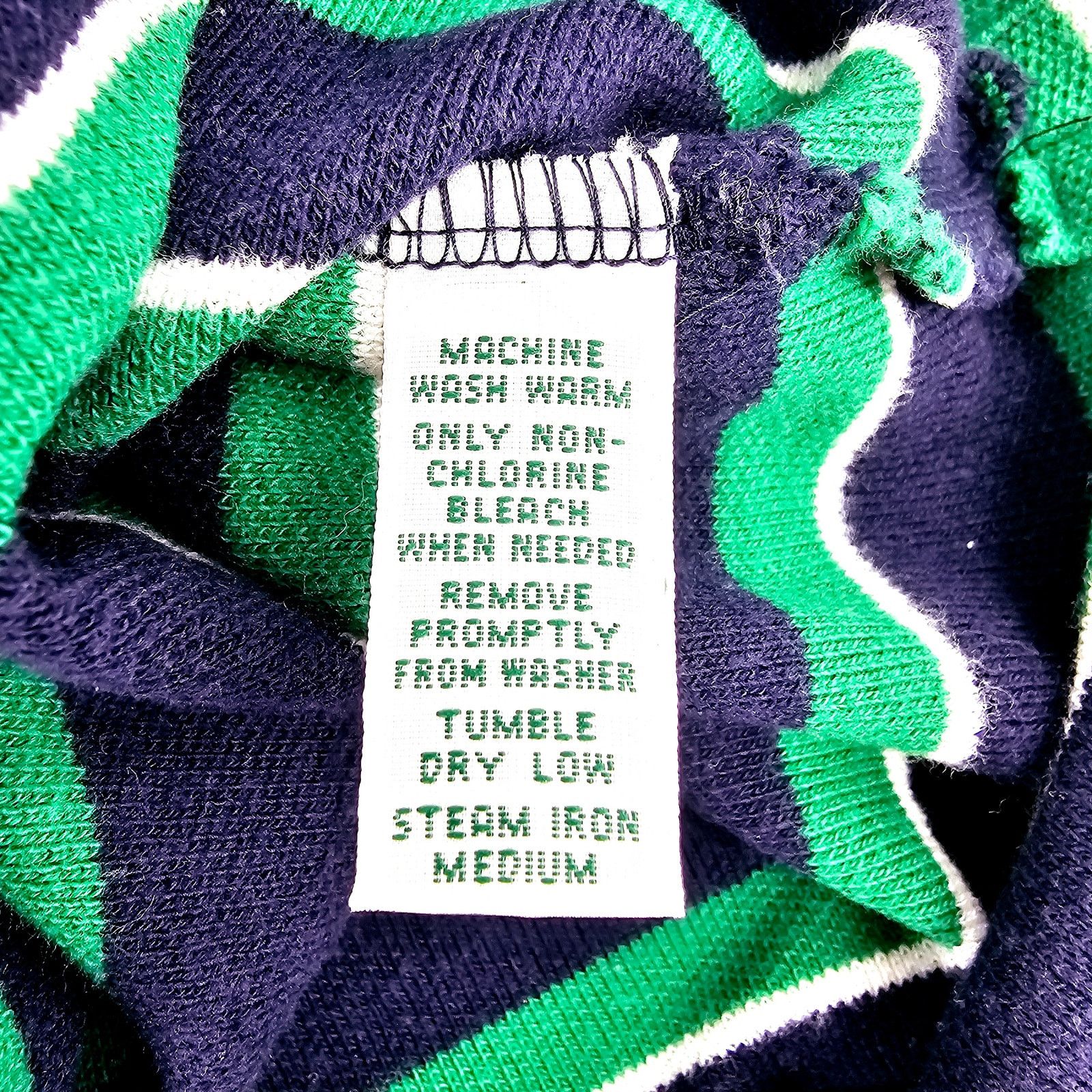 Polo Ralph Lauren Vintage Polo Ralph Lauren Green Navy Striped Polo Shirt L Size US L / EU 52-54 / 3 - 4 Thumbnail