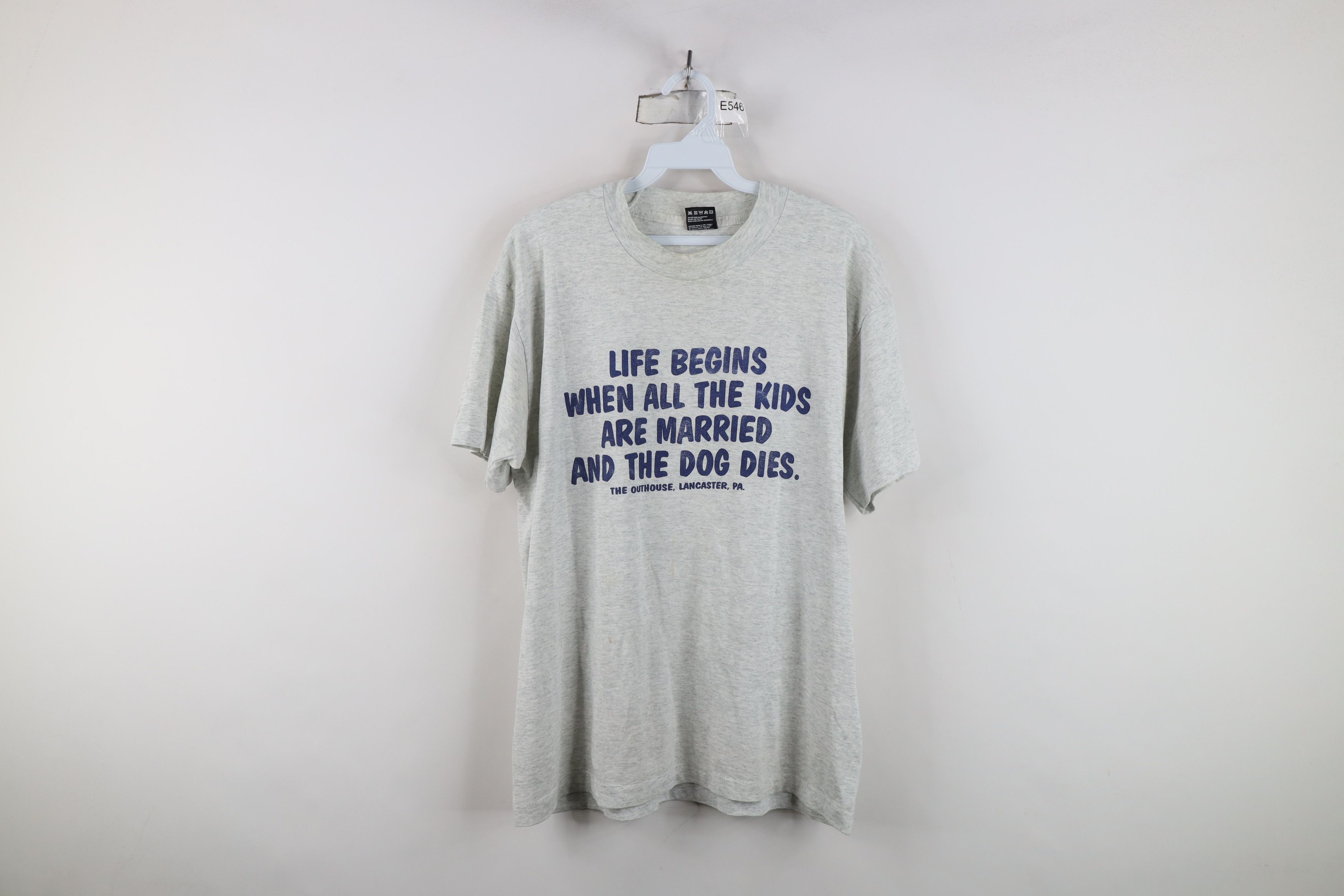 Vintage Vintage 90s When Kids Married and Dog Dies T-Shirt Gray Size US L / EU 52-54 / 3 - 1 Thumbnail