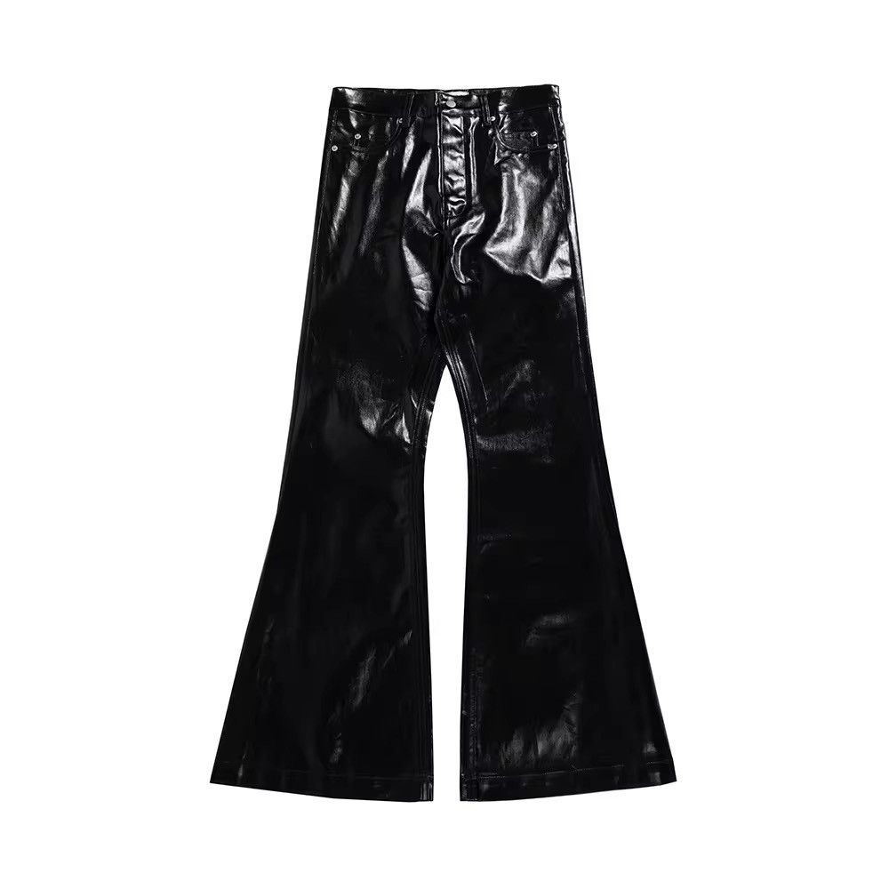 Japanese Brand × Jean Glossy Pu Leather Oversized Flared Jeans Size US 30 / EU 46 - 6 Thumbnail
