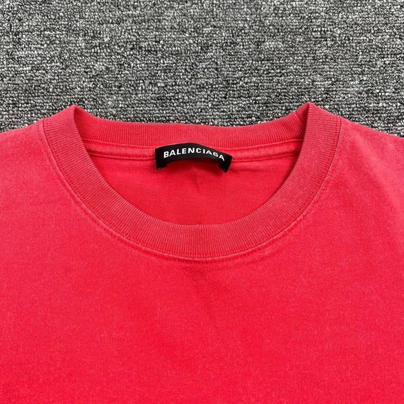 Balenciaga Balenciaga Red Logo Print Short Sleeve TShirt-2505 Size S / US 4 / IT 40 - 3 Thumbnail