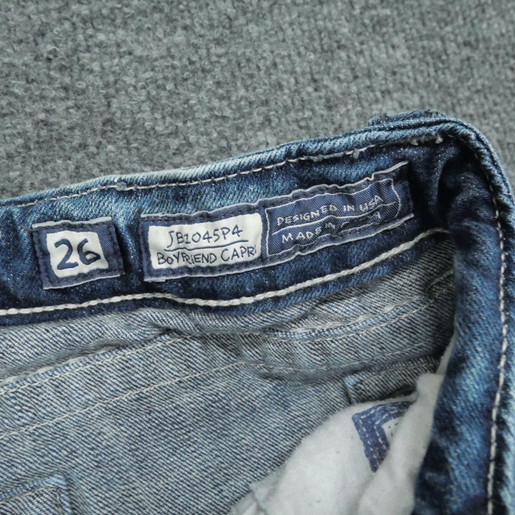 Miss Me Miss Me Jeans Womens 26 28x25 Blue Boyfriend Capri McBling Size 26" / US 2 / IT 38 - 4 Thumbnail
