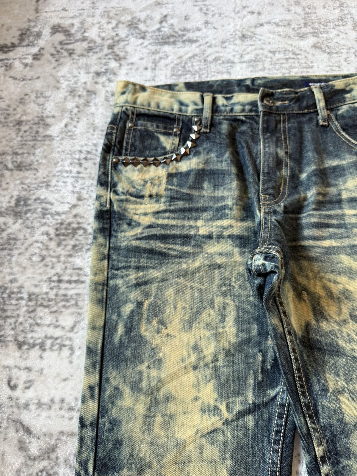 Japanese Brand Semantic Design Studded Acid Mud Wash Jeans Size US 30 / EU 46 - 12 Thumbnail