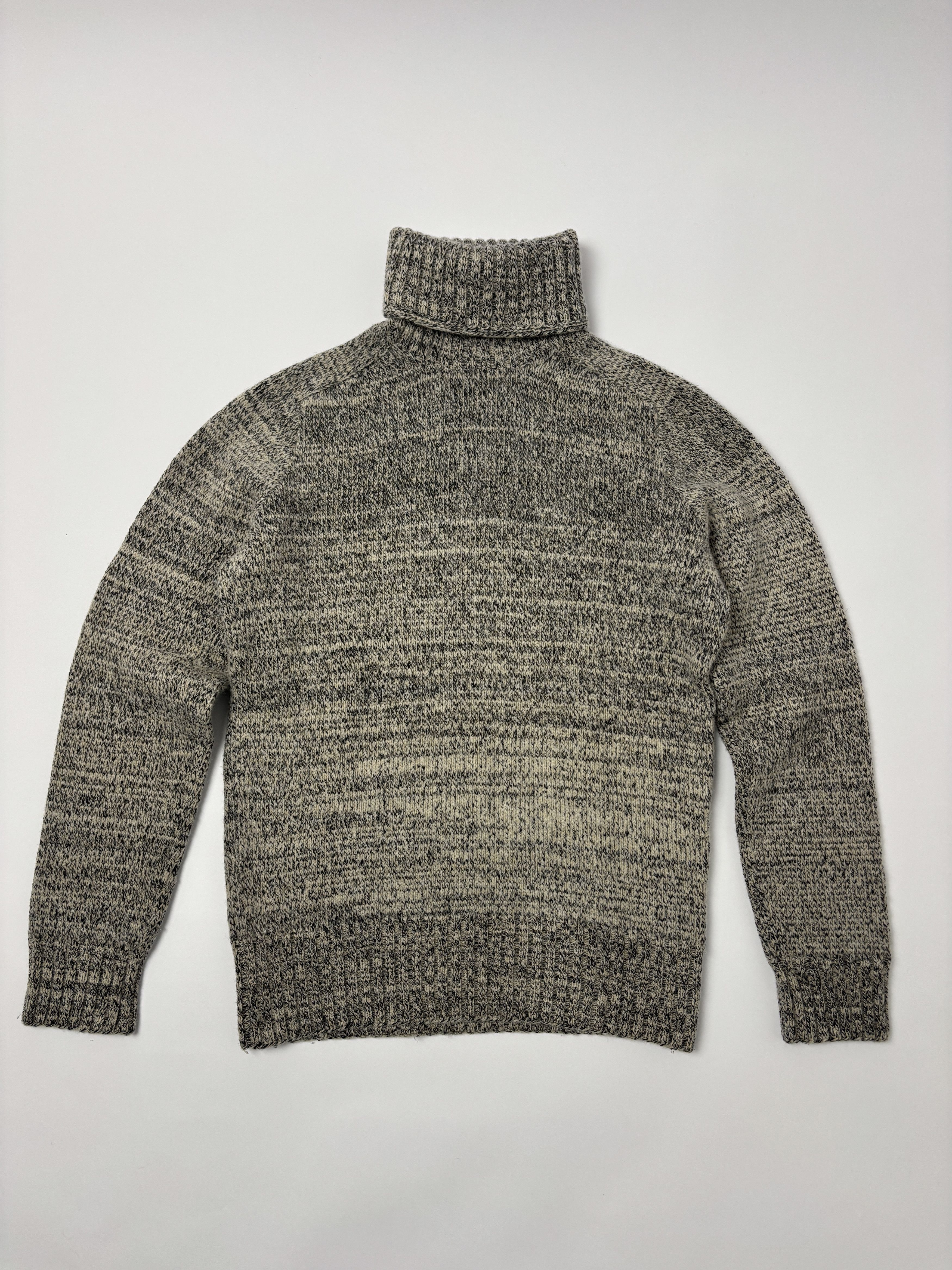 RRL Ralph Lauren RRL Grey Mélange Wool Turtleneck Sweater Heavy Knit Size US S / EU 44-46 / 1 - 1 Thumbnail